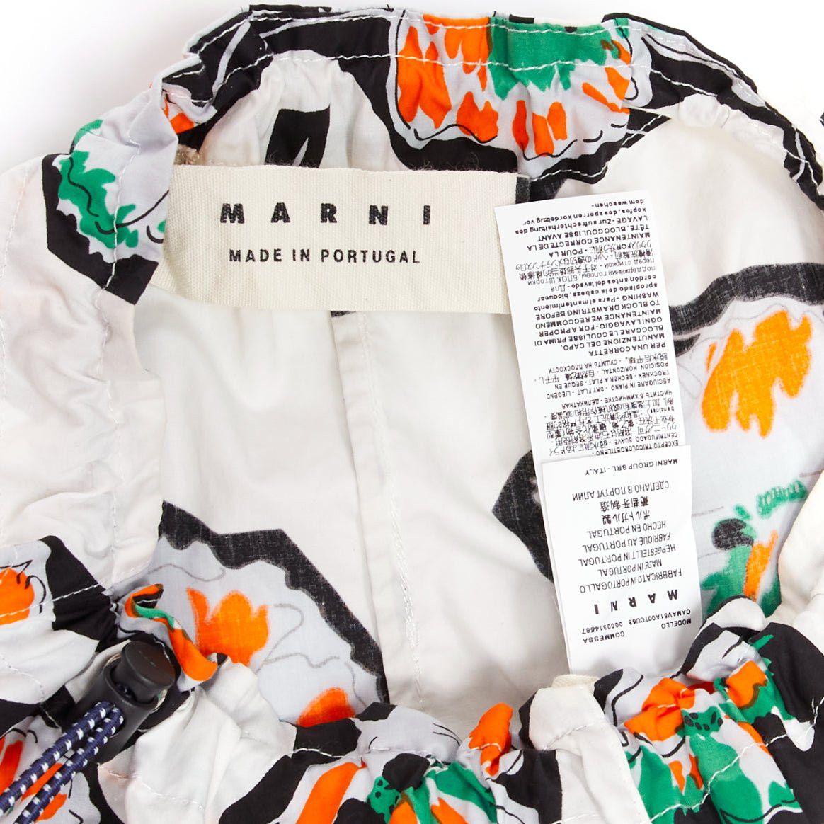 Marni MARNI green orange floral print drawstring loop toggle shirt IT40 S Size S / US 4 / IT 40 - 8 Thumbnail