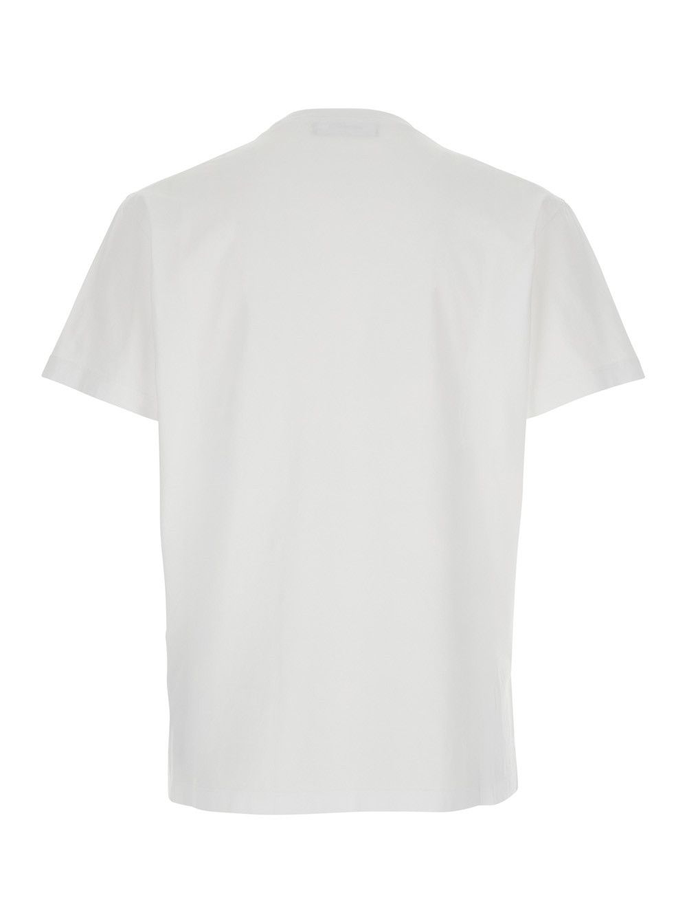 Dsquared2 White Crewneck T-Shirt with Patch Logo on the Front in Cotton Man Size US XL / EU 56 / 4 - 2 Thumbnail