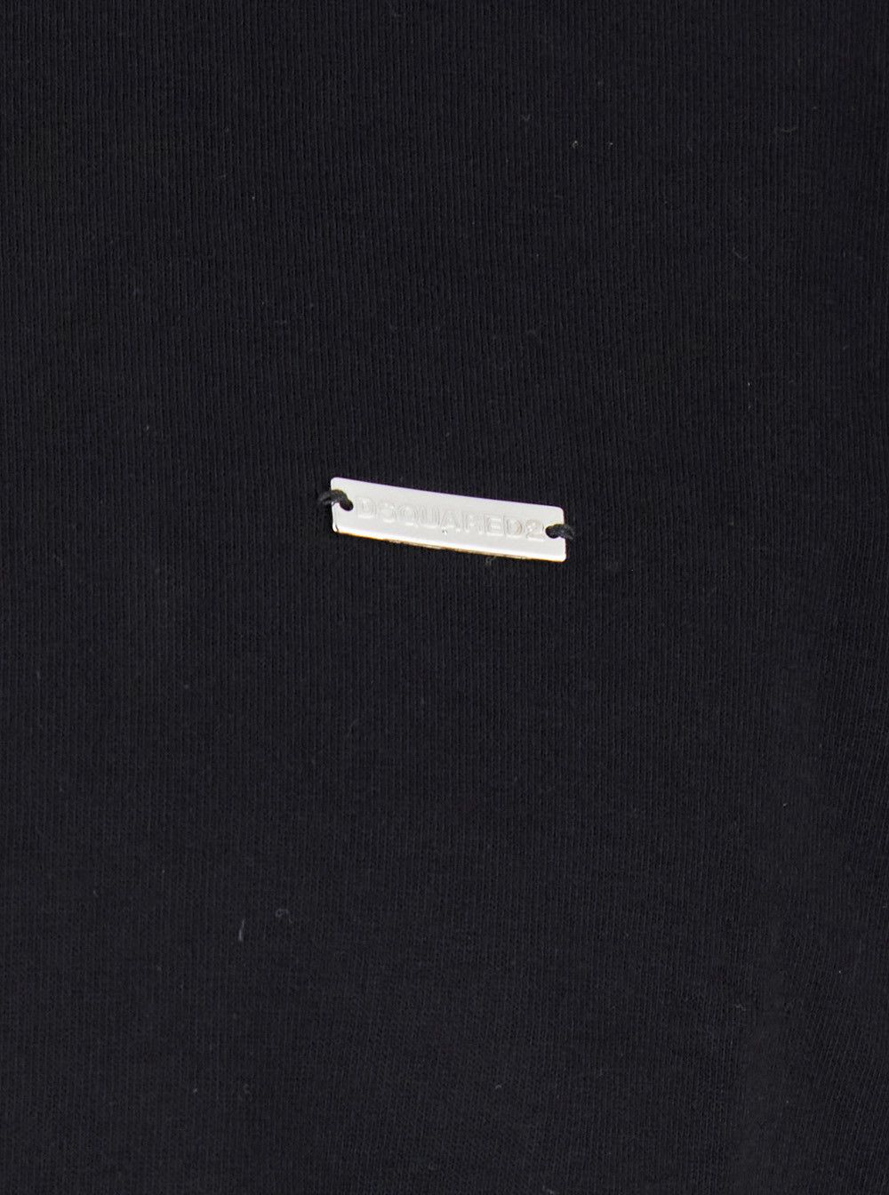 Dsquared2 Black Crewneck T-Shirt with Patch Logo on the Front in Cotton Man Size US M / EU 48-50 / 2 - 3 Thumbnail
