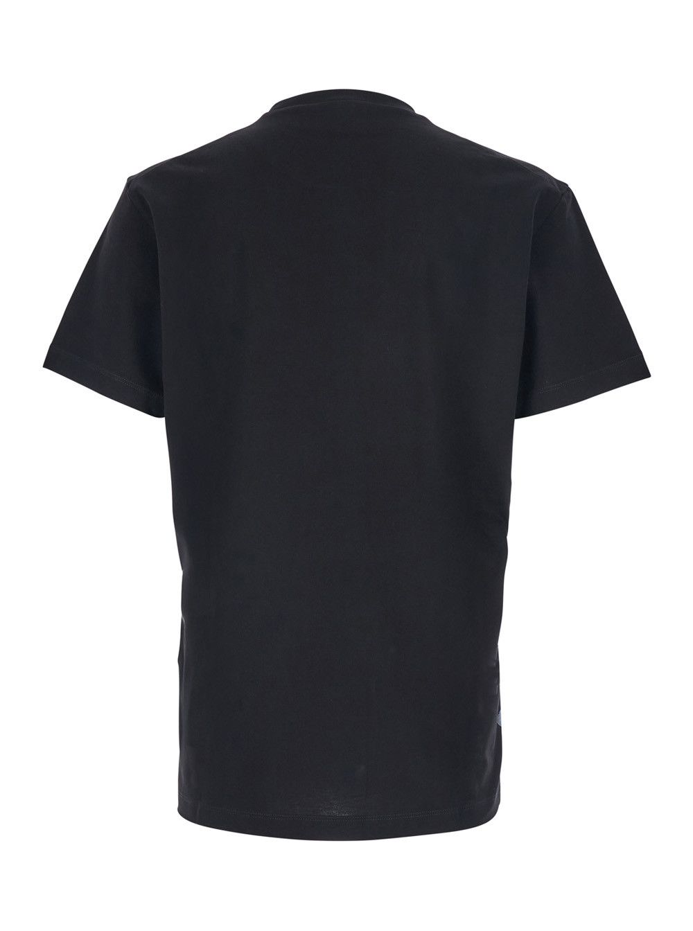 Dsquared2 Black Crewneck T-Shirt with Patch Logo on the Front in Cotton Man Size US M / EU 48-50 / 2 - 2 Thumbnail