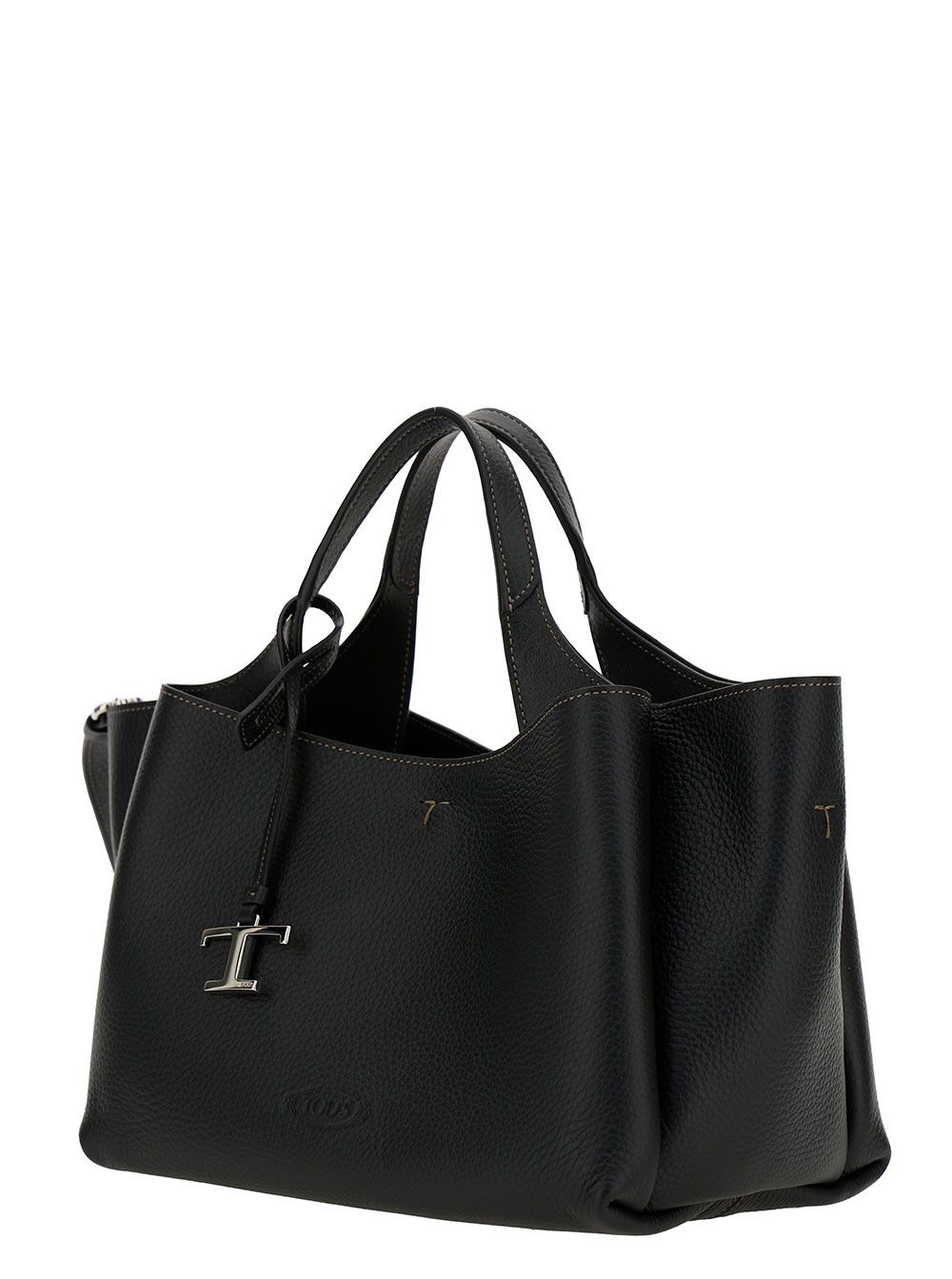Tod's Handbag 'T Timeless' with Logo Embossed in Black Garnet Leather for Women Size ONE SIZE - 2 Thumbnail