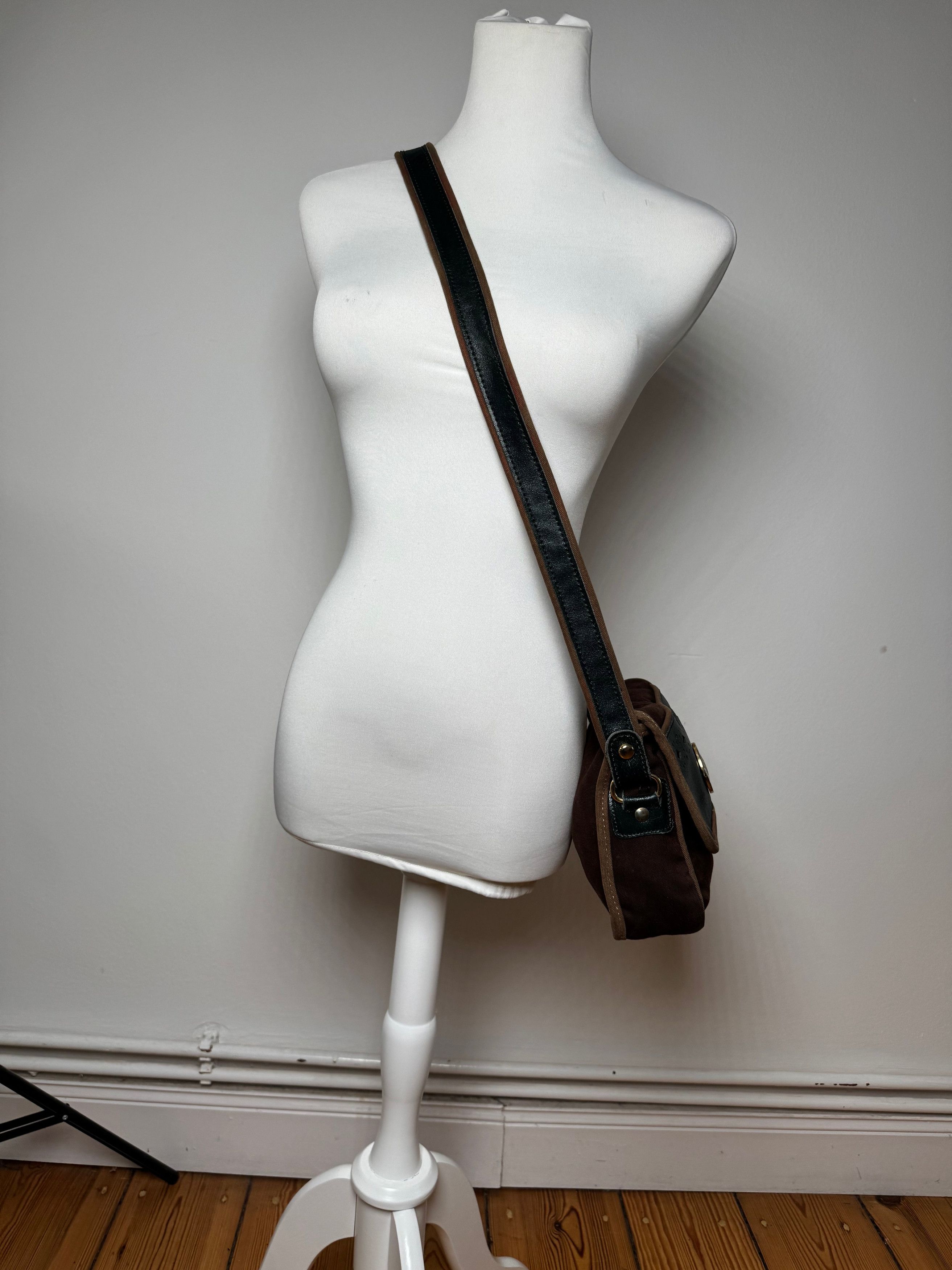 Loewe Vintage Madrid Canvas Leather bag green Brown Size ONE SIZE - 14 Thumbnail