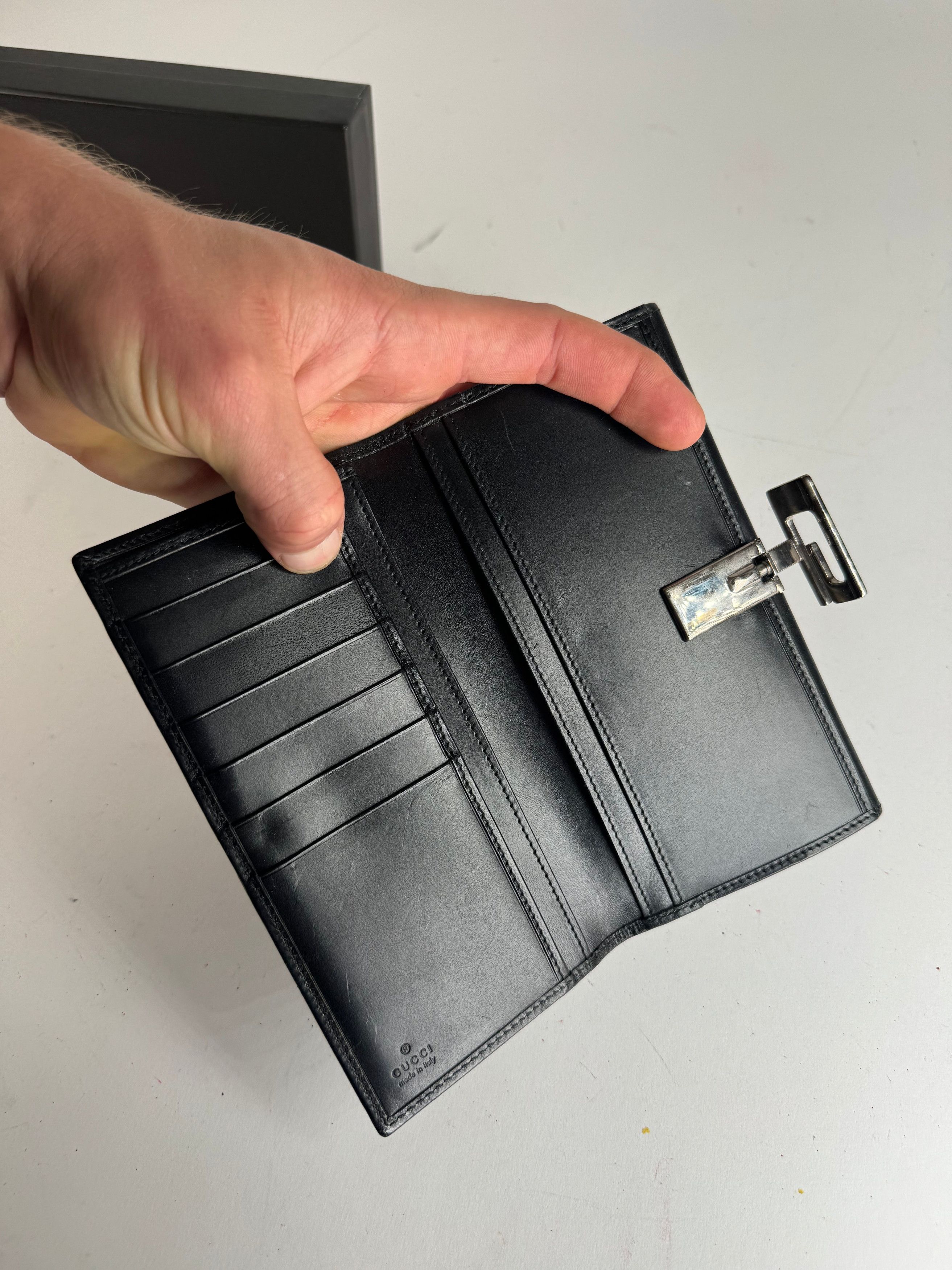 Gucci Vintage Leather Wallet Black Size ONE SIZE - 6 Thumbnail
