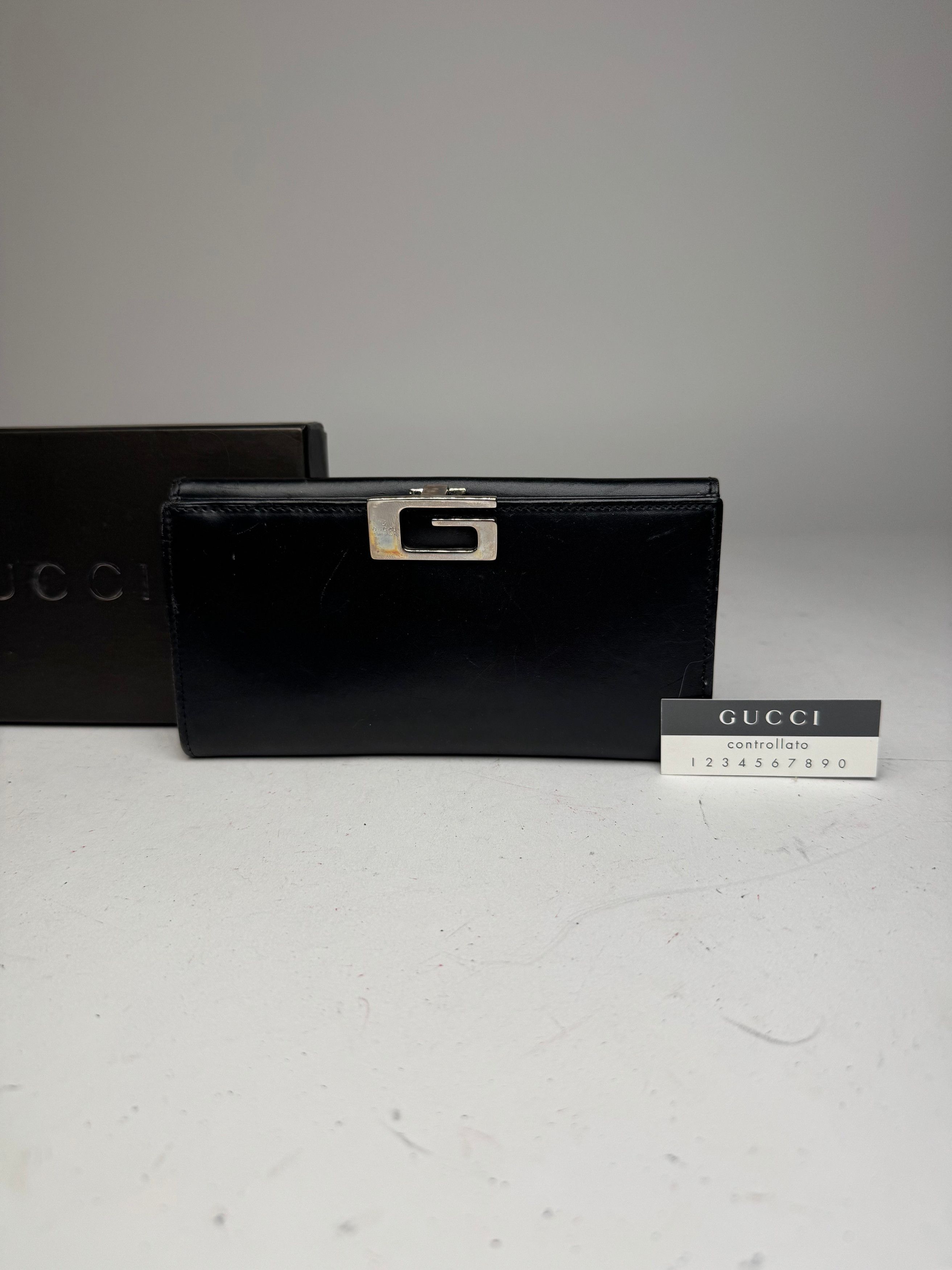 Gucci Vintage Leather Wallet Black Size ONE SIZE - 3 Thumbnail