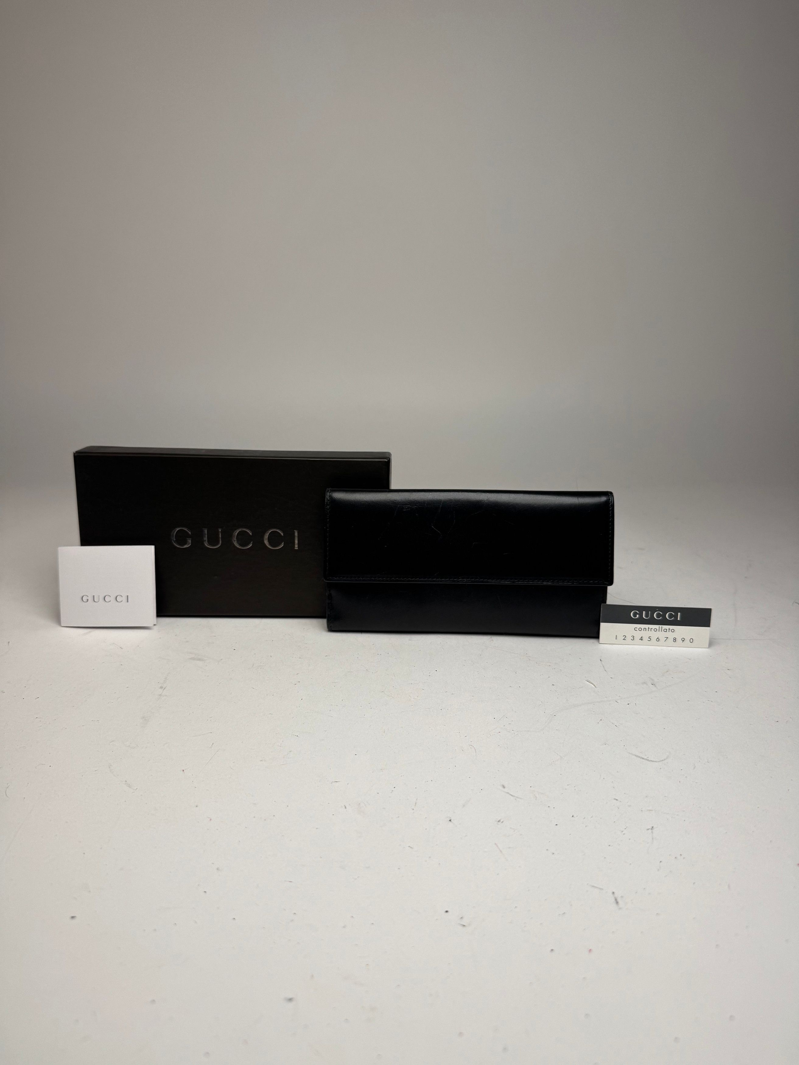 Gucci Vintage Leather Wallet Black Size ONE SIZE - 2 Thumbnail