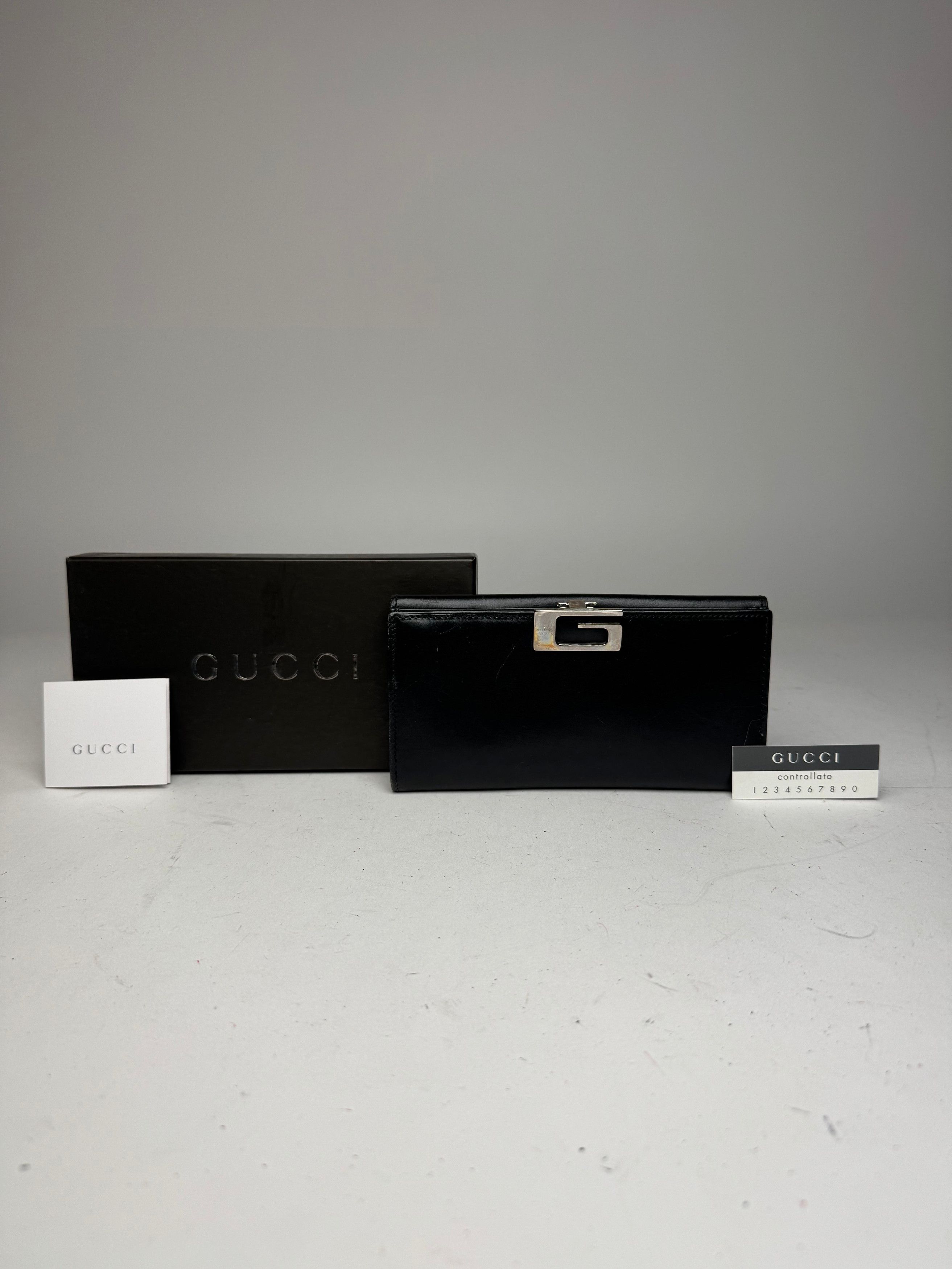 Gucci Vintage Leather Wallet Black Size ONE SIZE - 13 Thumbnail