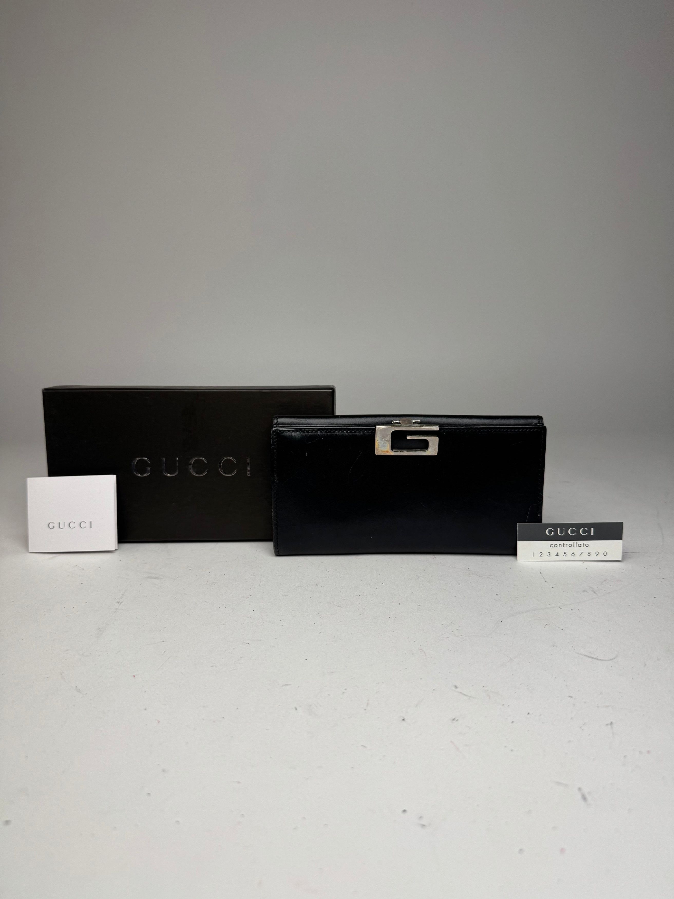 Gucci Vintage Leather Wallet Black Size ONE SIZE - 7 Thumbnail