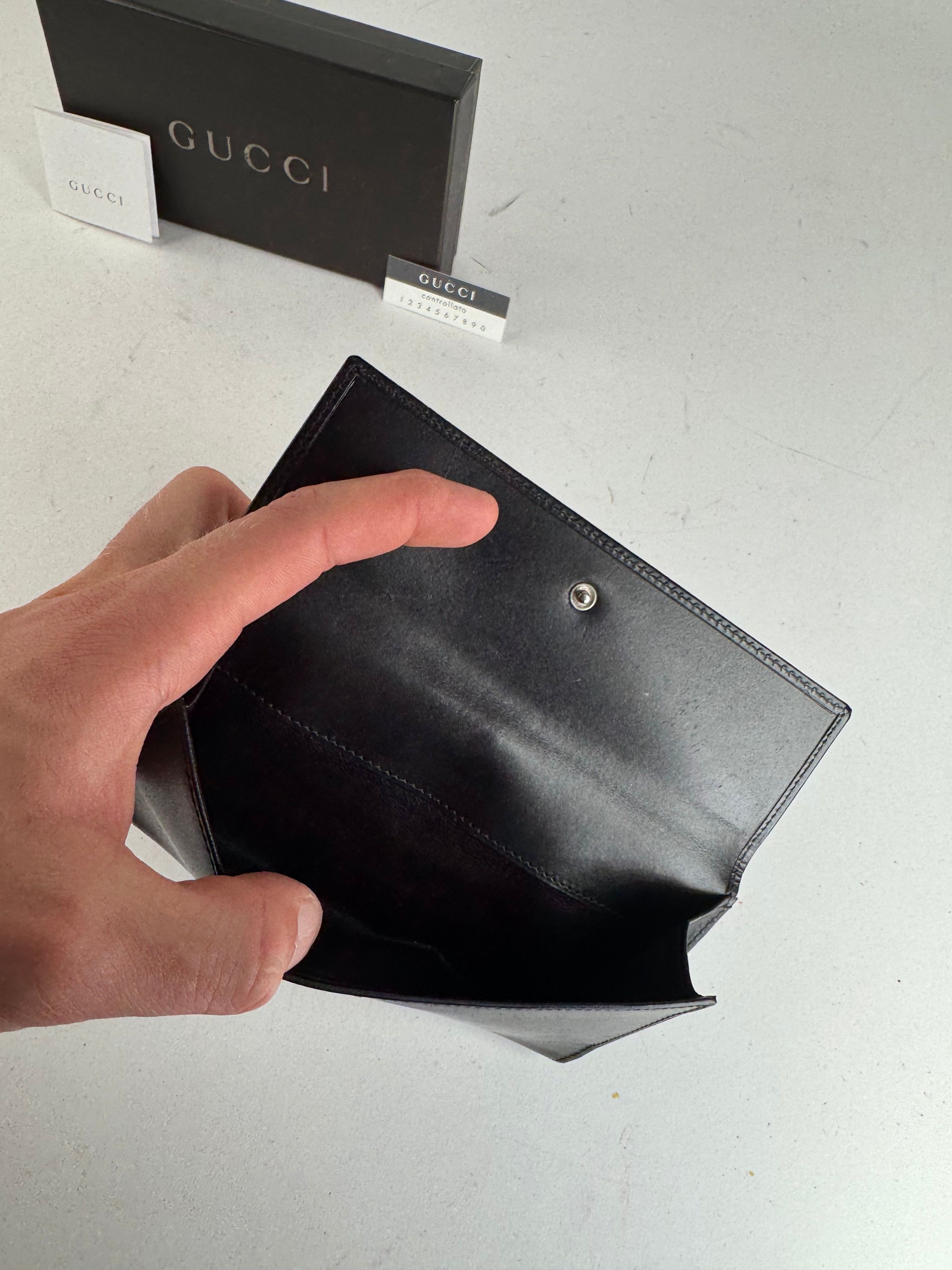 Gucci Vintage Leather Wallet Black Size ONE SIZE - 10 Thumbnail