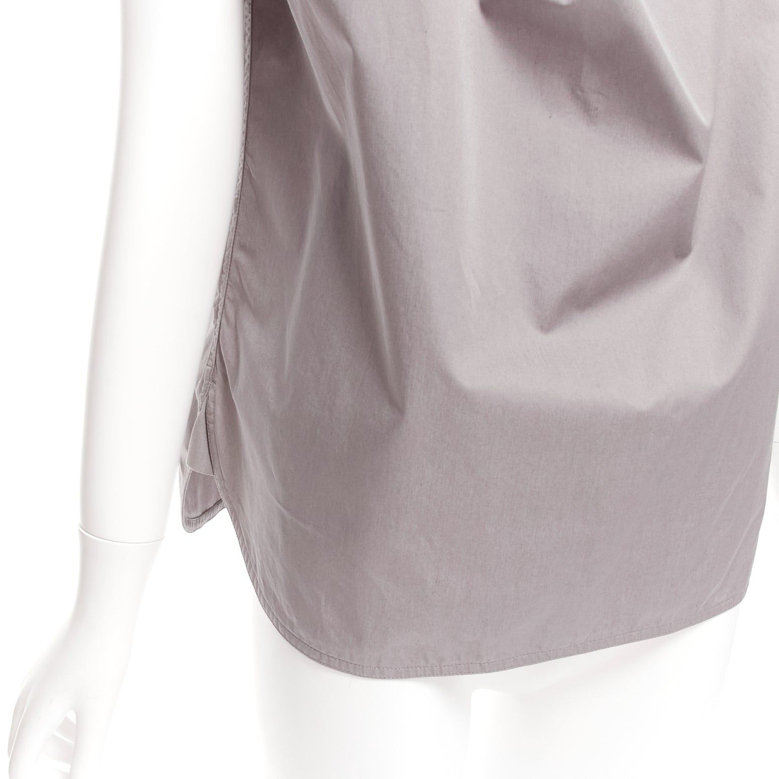 Marni MARNI grey cotton drape cut out collar utility collar boxy top IT36 XS Size XS / US 0-2 / IT 36-38 - 6 Thumbnail