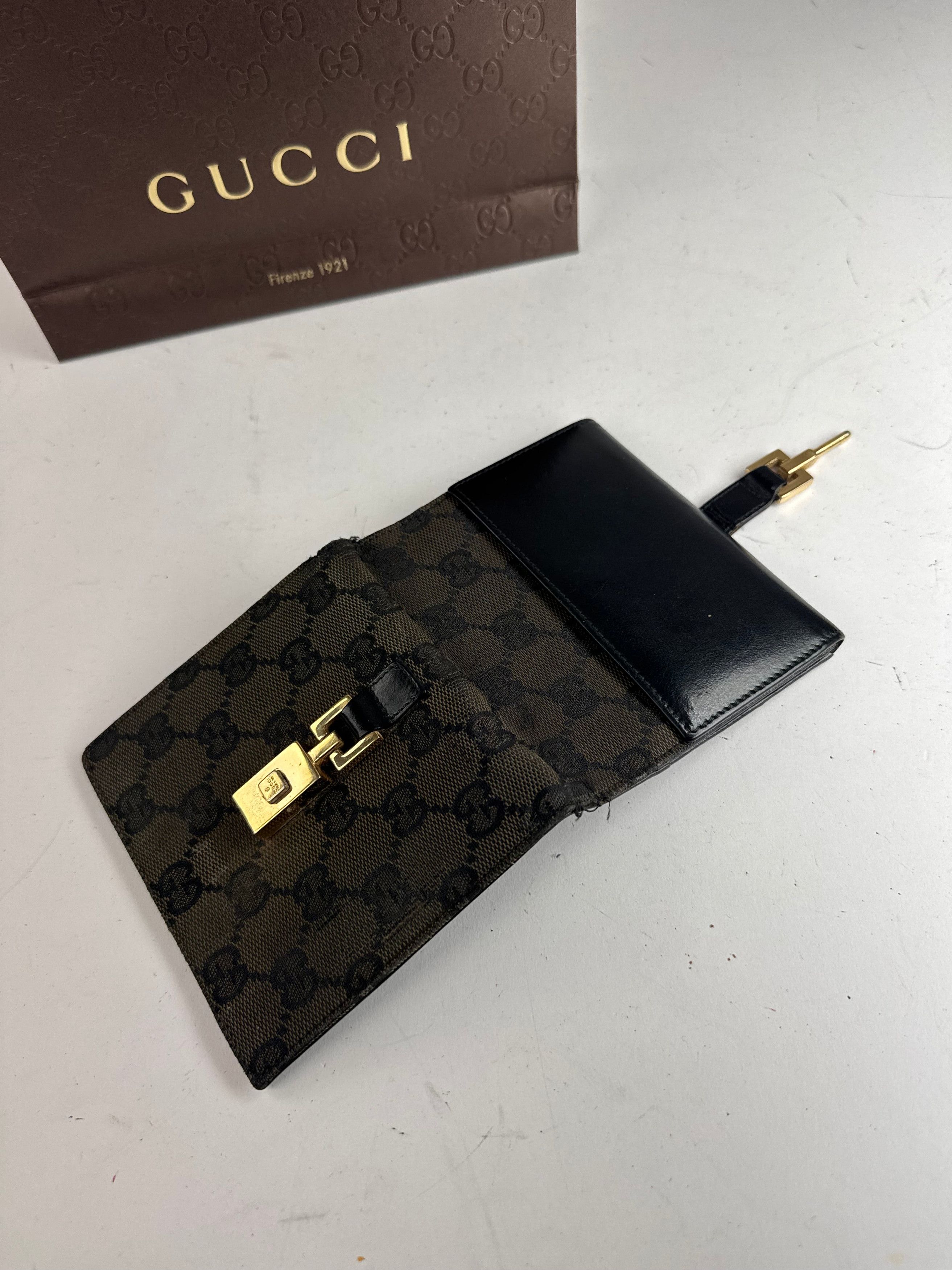 Gucci Vintage Jackie Monogram Wallet black brown Size ONE SIZE - 6 Thumbnail