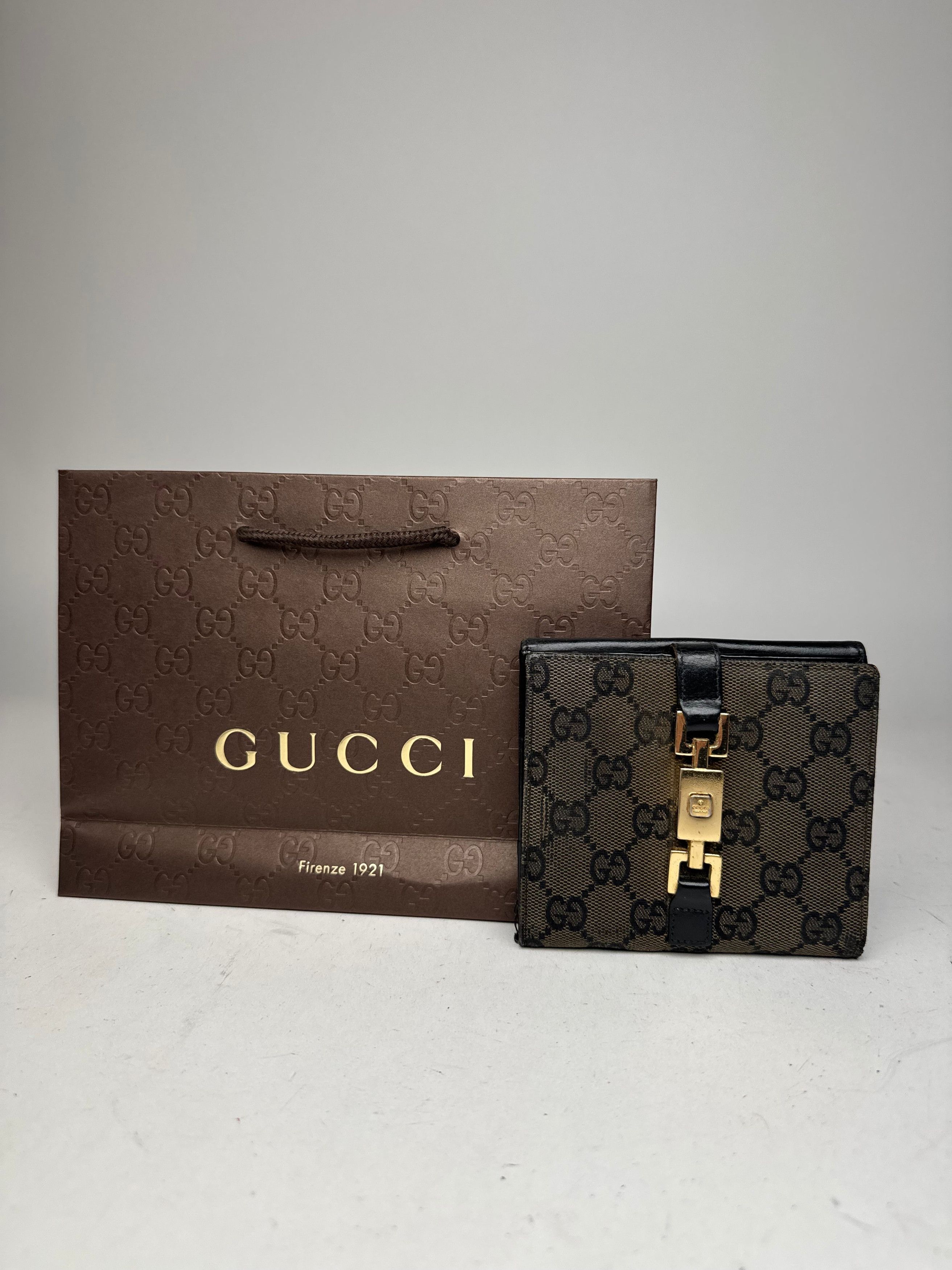 Gucci Vintage Jackie Monogram Wallet black brown Size ONE SIZE - 12 Thumbnail