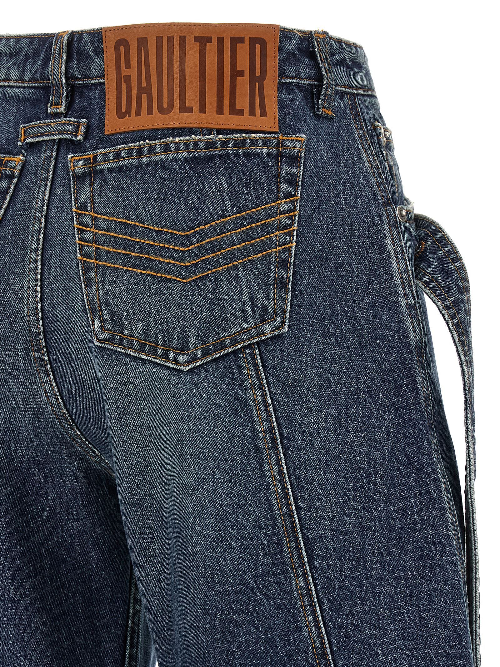 Jean Paul Gaultier 'The Blue Denim Strap' jeans Size 25" / US 0 / IT 36 - 4 Thumbnail
