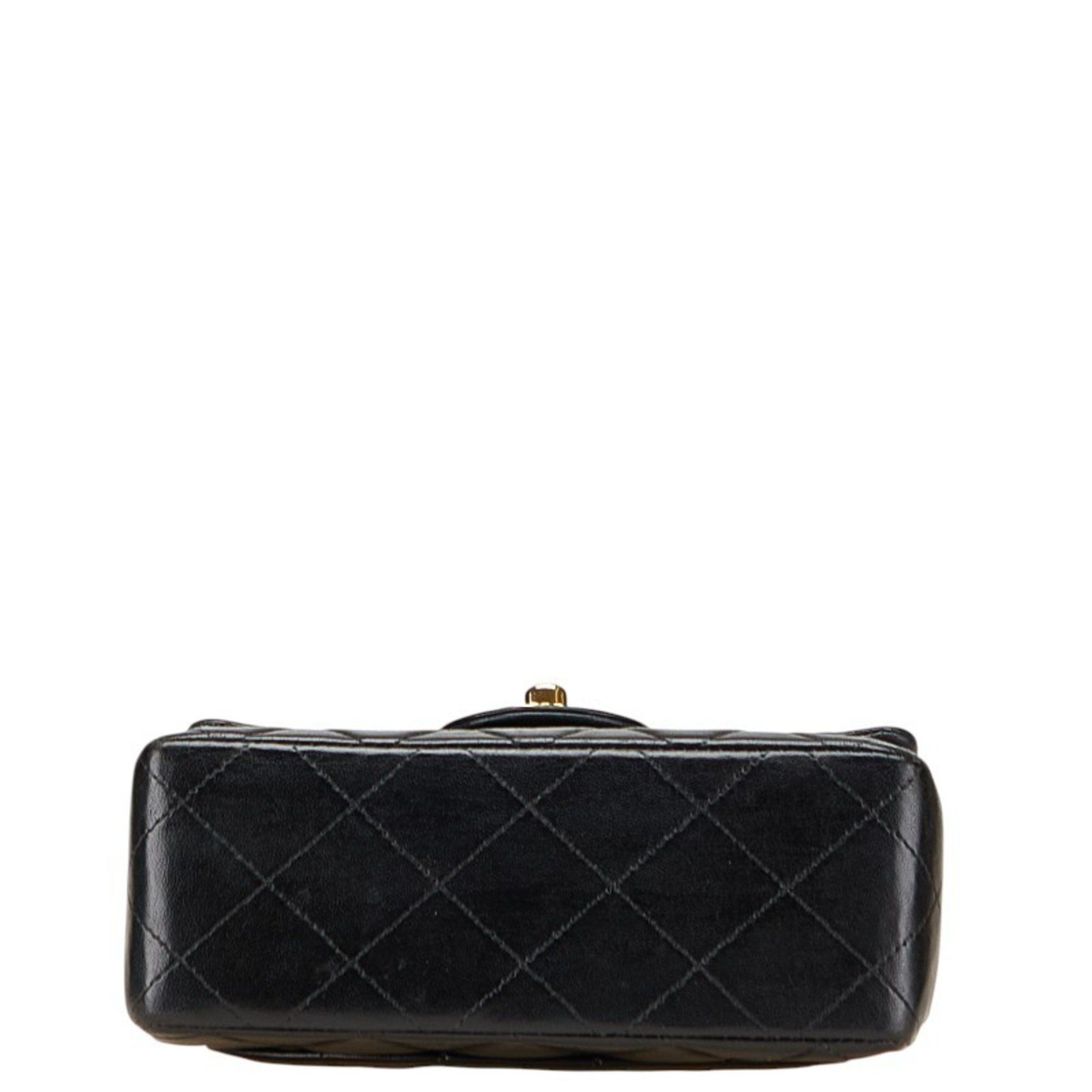 Chanel CHANEL Mini Matelasse Coco Mark Chain Shoulder Bag in Black Lambskin for Women Size ONE SIZE - 3 Thumbnail