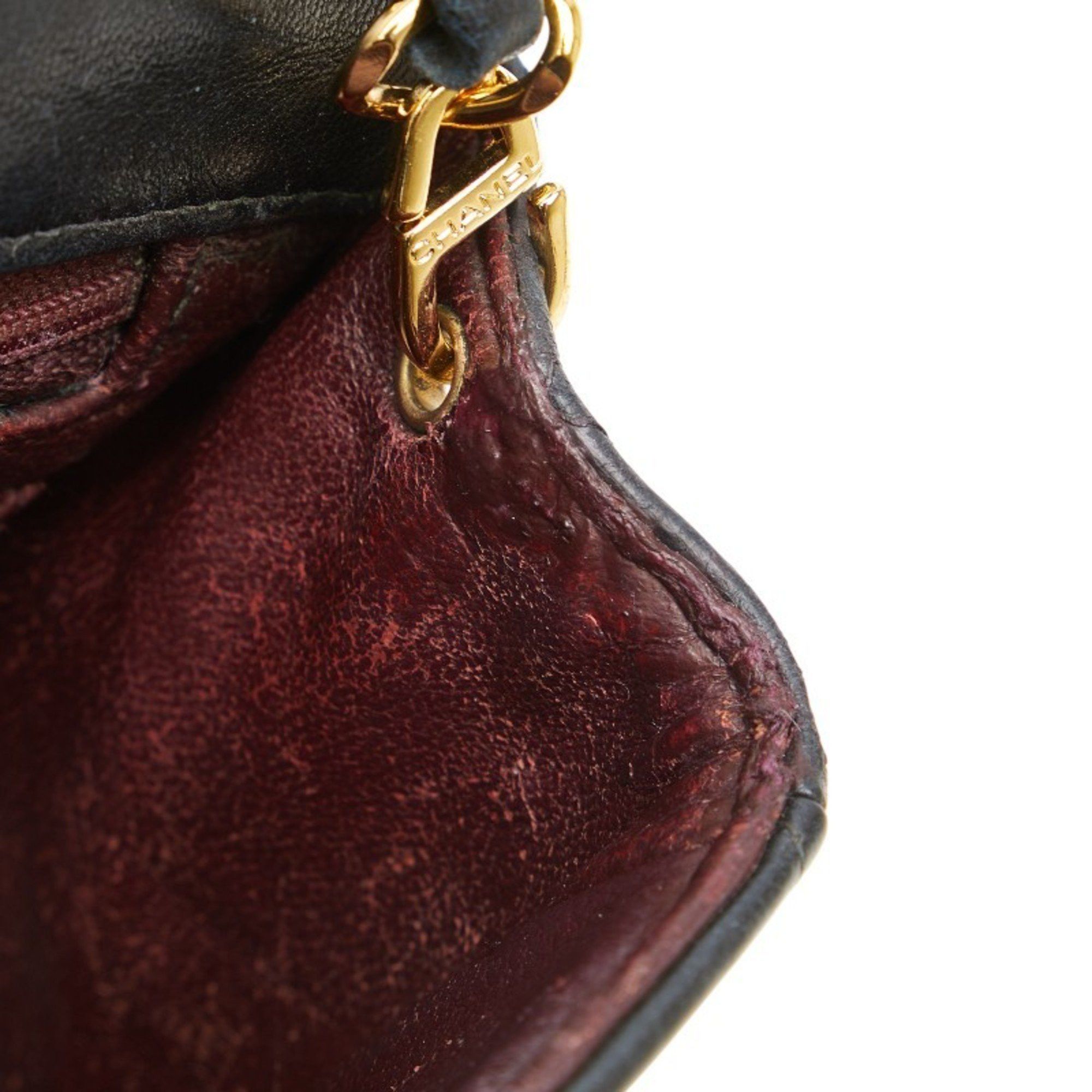 Chanel CHANEL Mini Matelasse Coco Mark Chain Shoulder Bag in Black Lambskin for Women Size ONE SIZE - 8 Thumbnail