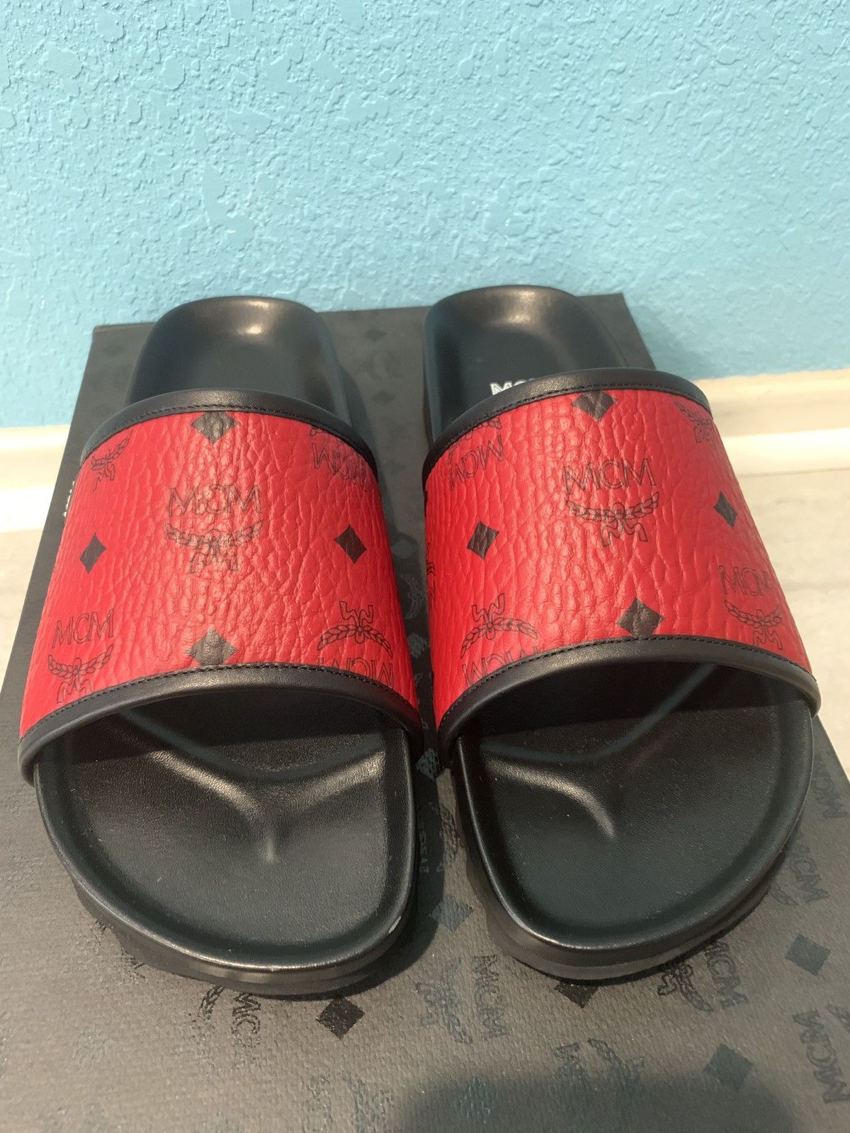 MCM MCM Men s Visetos Slide Sandals Grailed