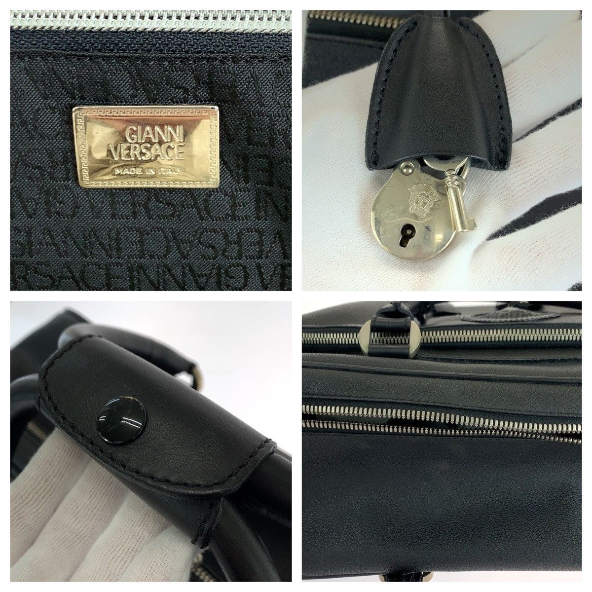Versace Versace Gianni Versace Medusa Leather 2way Boston Bag Leather Travel Bag DUTY FREE for USA Size ONE SIZE - 4 Thumbnail