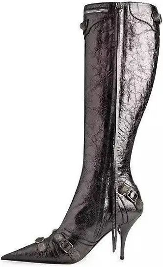 Balenciaga Balenciaga Metallized 90mm Boots SIZE 40 Size ONE SIZE - 4 Thumbnail