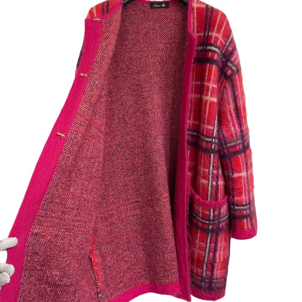 Other Other Drawer Mohair Check Knit Long Cardigan Others Outerwear DUTY FREE for USA Size ONE SIZE - 3 Thumbnail
