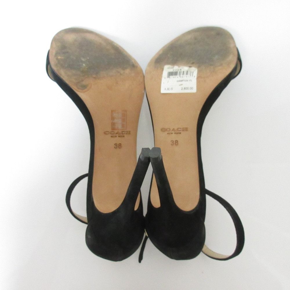 Coach Coach Coach HAMPTON ITL NUBUCK High Heel Sandals Suede Shoes DUTY FREE for USA Size ONE SIZE - 6 Thumbnail