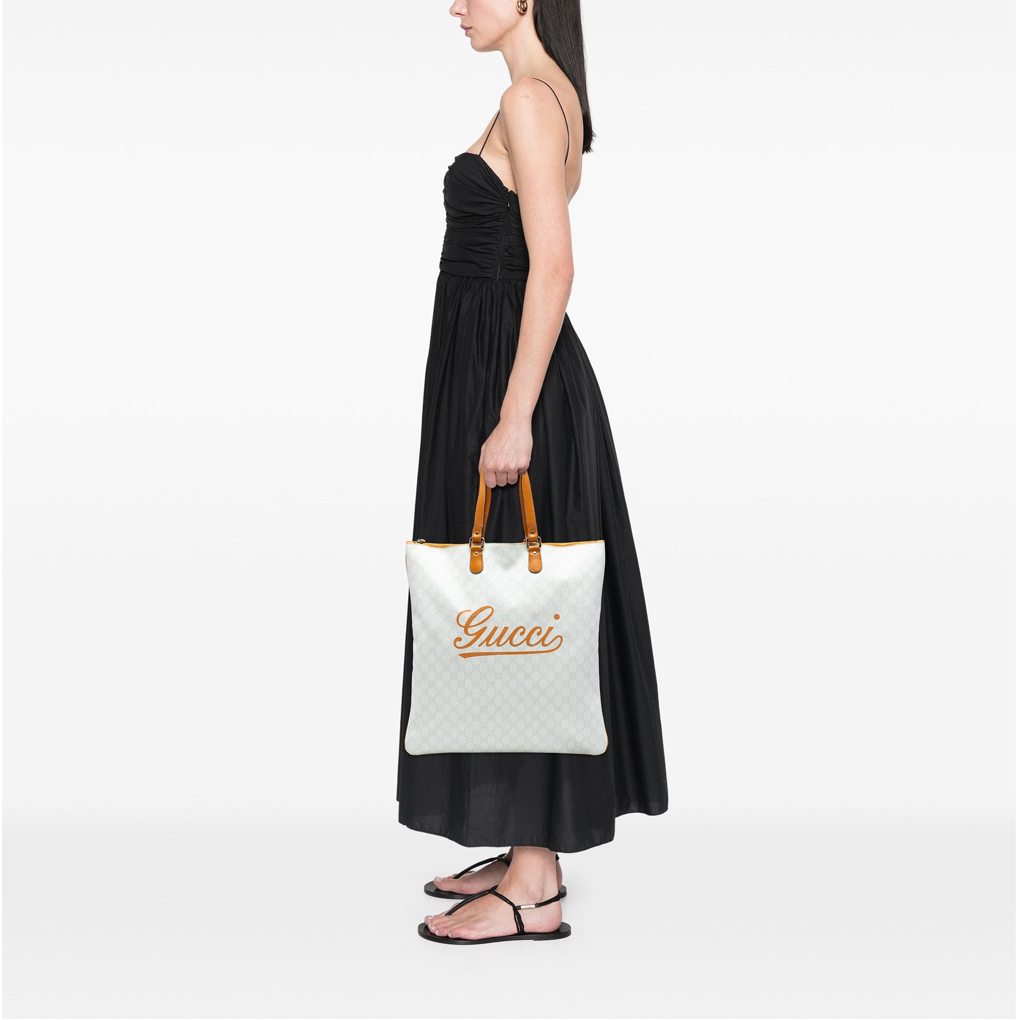 Gucci Gucci GG Supreme Heritage Logo Flat Zip Tote Size ONE SIZE - 7 Thumbnail