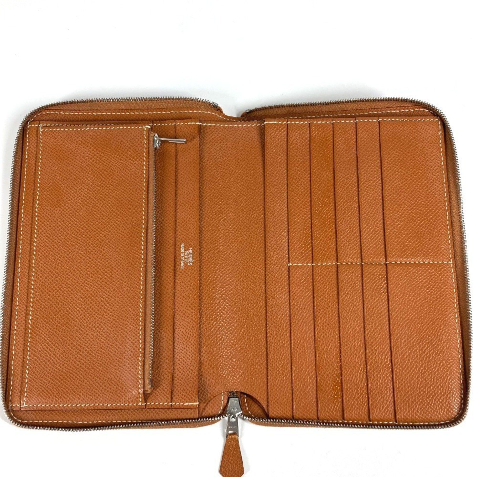 Hermes HERMES Azap Combine Long Wallet with Round Zipper Travel Case, Leather, Unisex, Gold Size ONE SIZE - 11 Thumbnail
