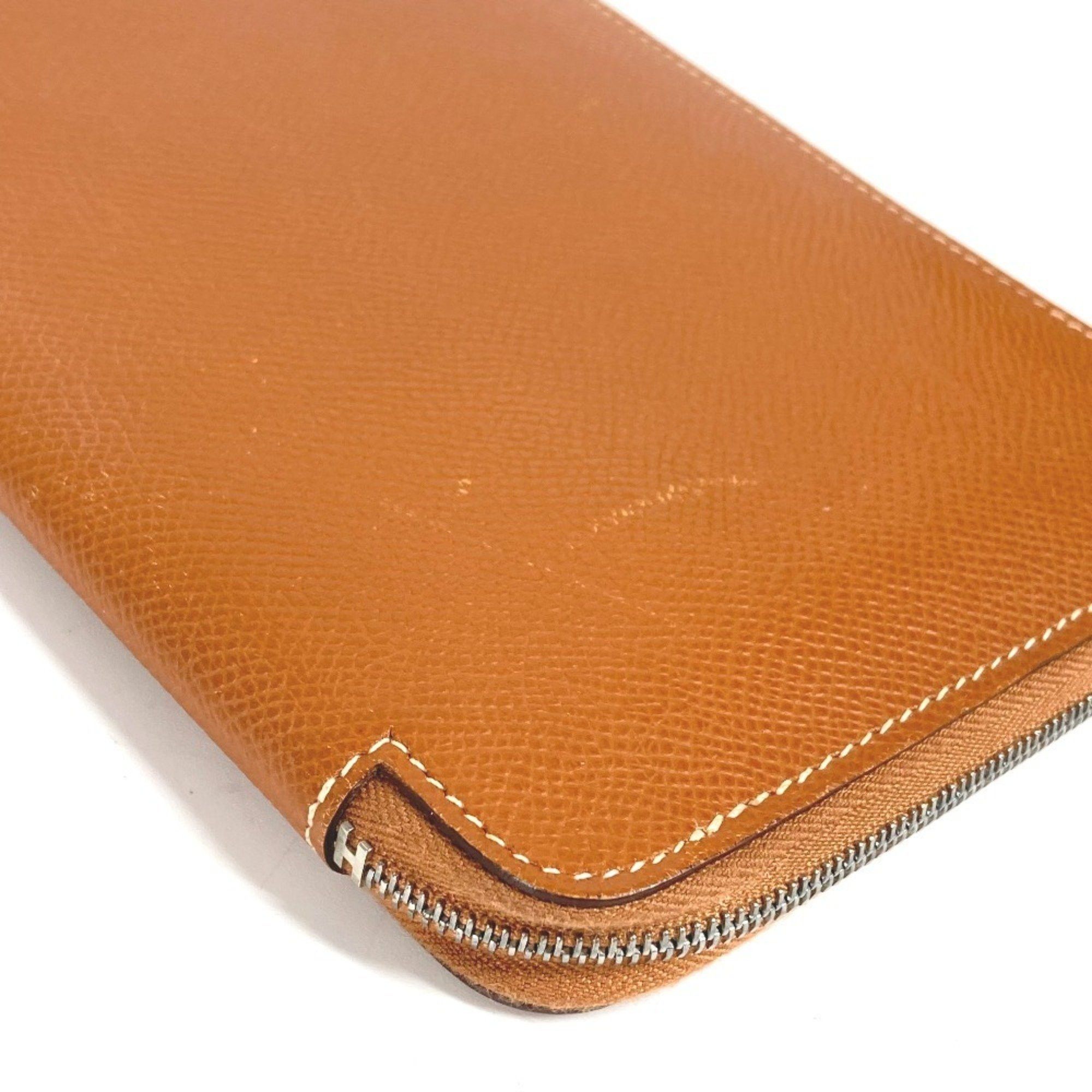Hermes HERMES Azap Combine Long Wallet with Round Zipper Travel Case, Leather, Unisex, Gold Size ONE SIZE - 7 Thumbnail