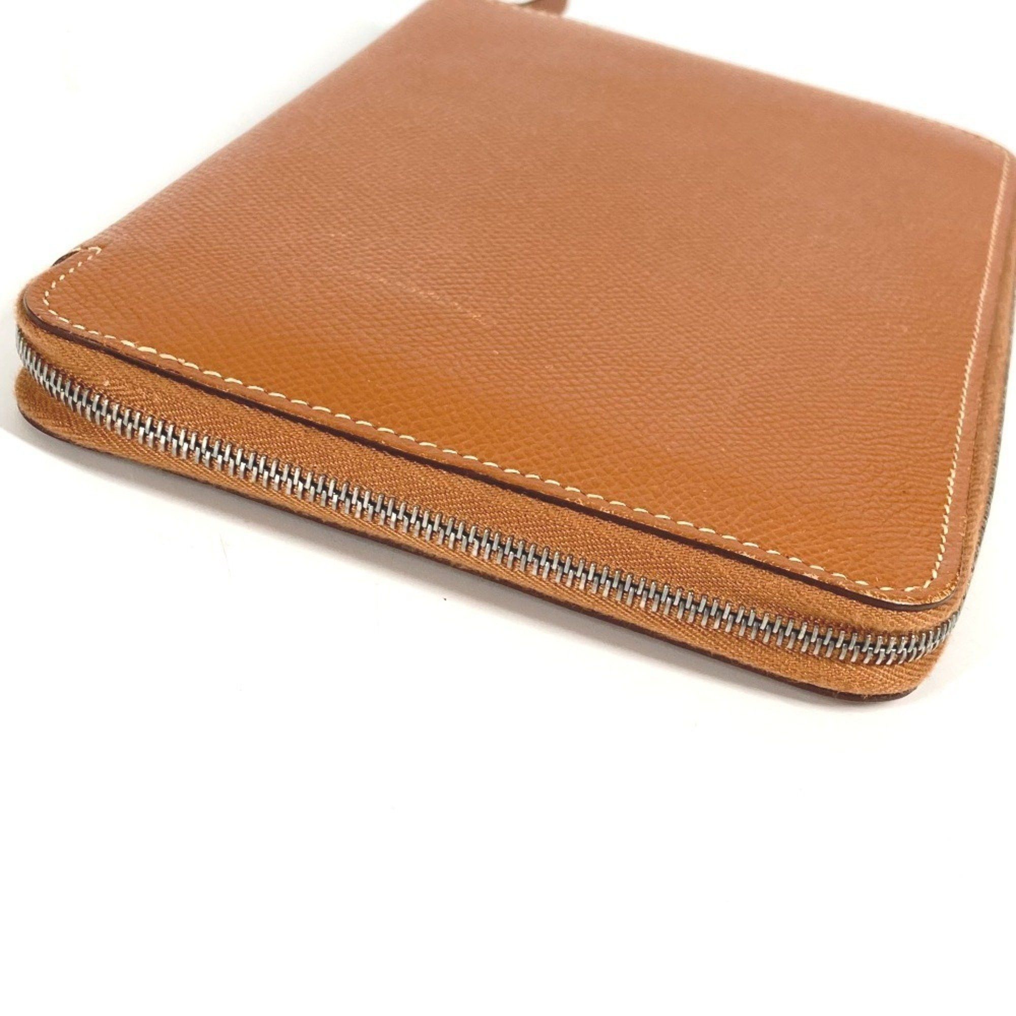 Hermes HERMES Azap Combine Long Wallet with Round Zipper Travel Case, Leather, Unisex, Gold Size ONE SIZE - 6 Thumbnail