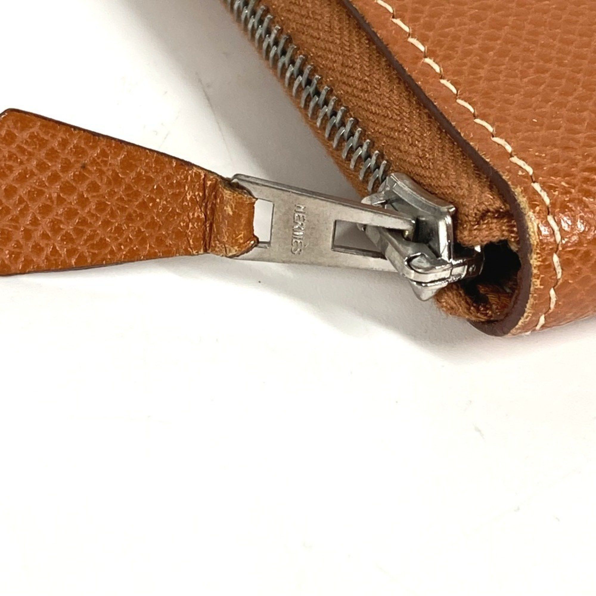 Hermes HERMES Azap Combine Long Wallet with Round Zipper Travel Case, Leather, Unisex, Gold Size ONE SIZE - 9 Thumbnail