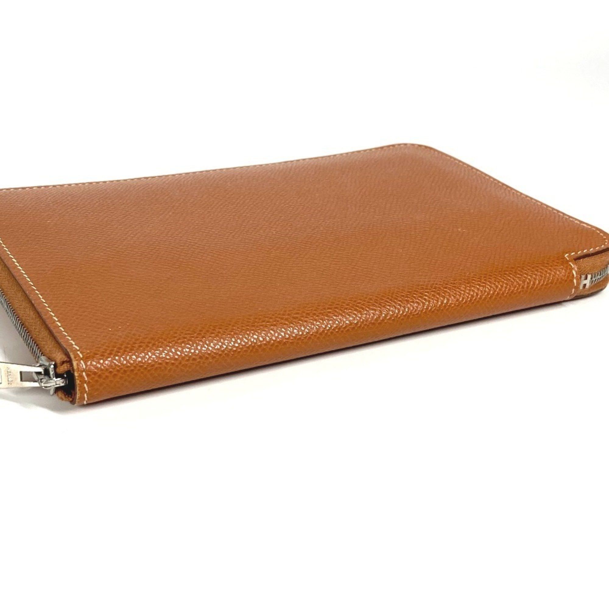 Hermes HERMES Azap Combine Long Wallet with Round Zipper Travel Case, Leather, Unisex, Gold Size ONE SIZE - 8 Thumbnail
