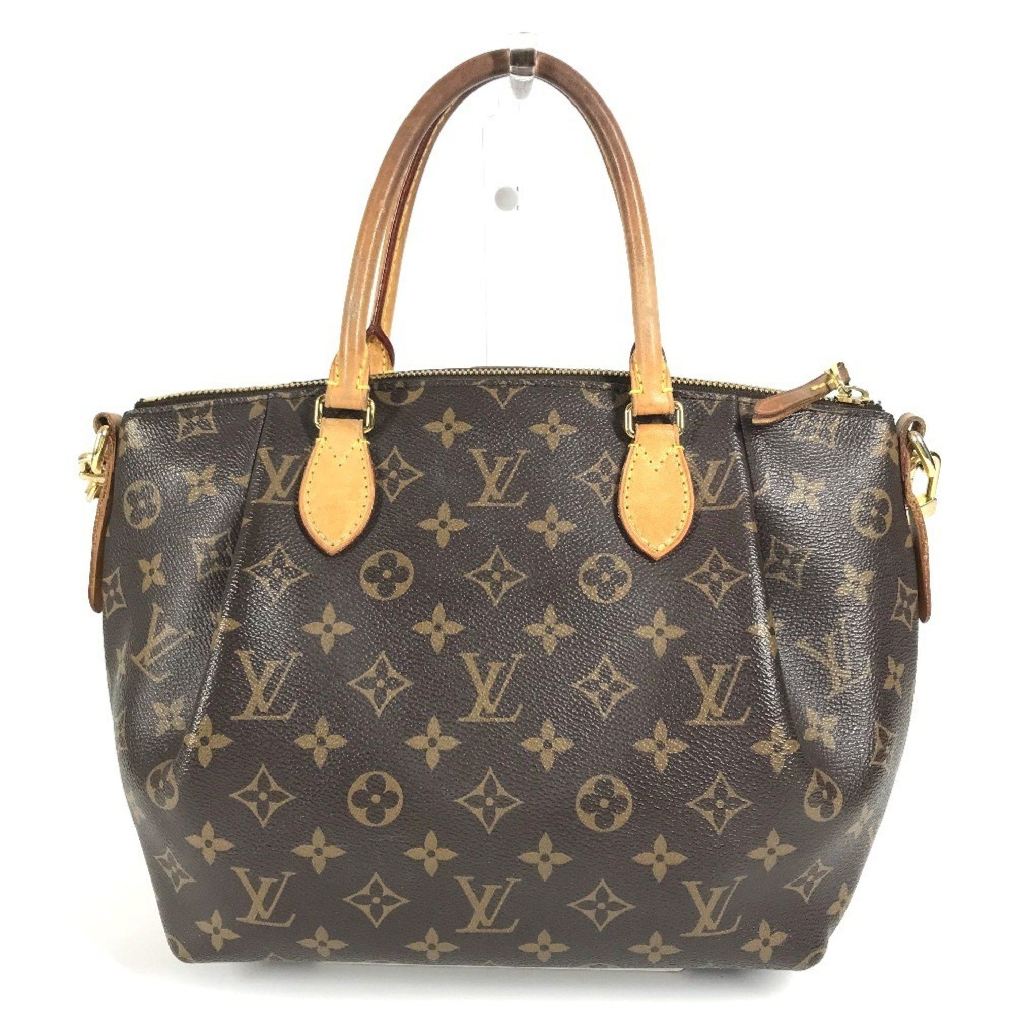 LOUIS VUITTON M48813 Monogram Turen PM Tote Bag, 2-Way Shoulder Handbag, Canvas, Unisex, Brown