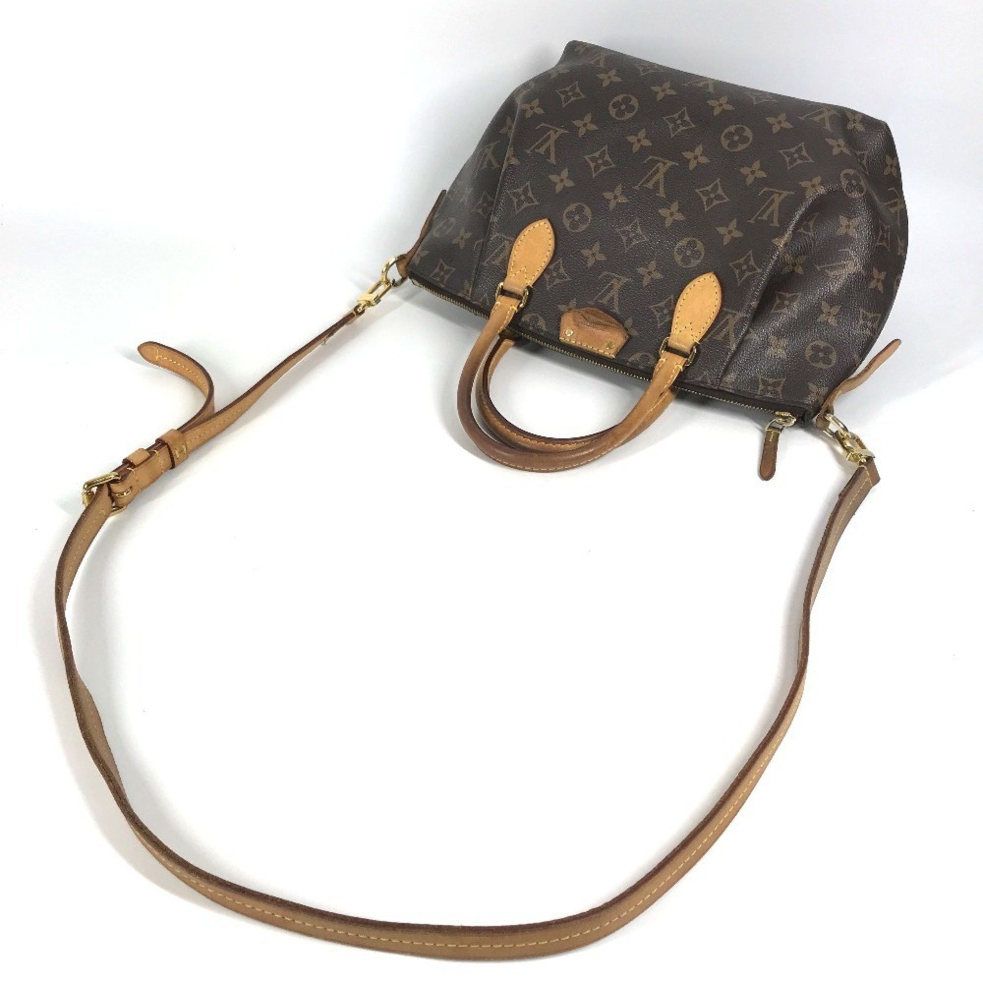 LOUIS VUITTON M48813 Monogram Turen PM Tote Bag, 2-Way Shoulder Handbag, Canvas, Unisex, Brown