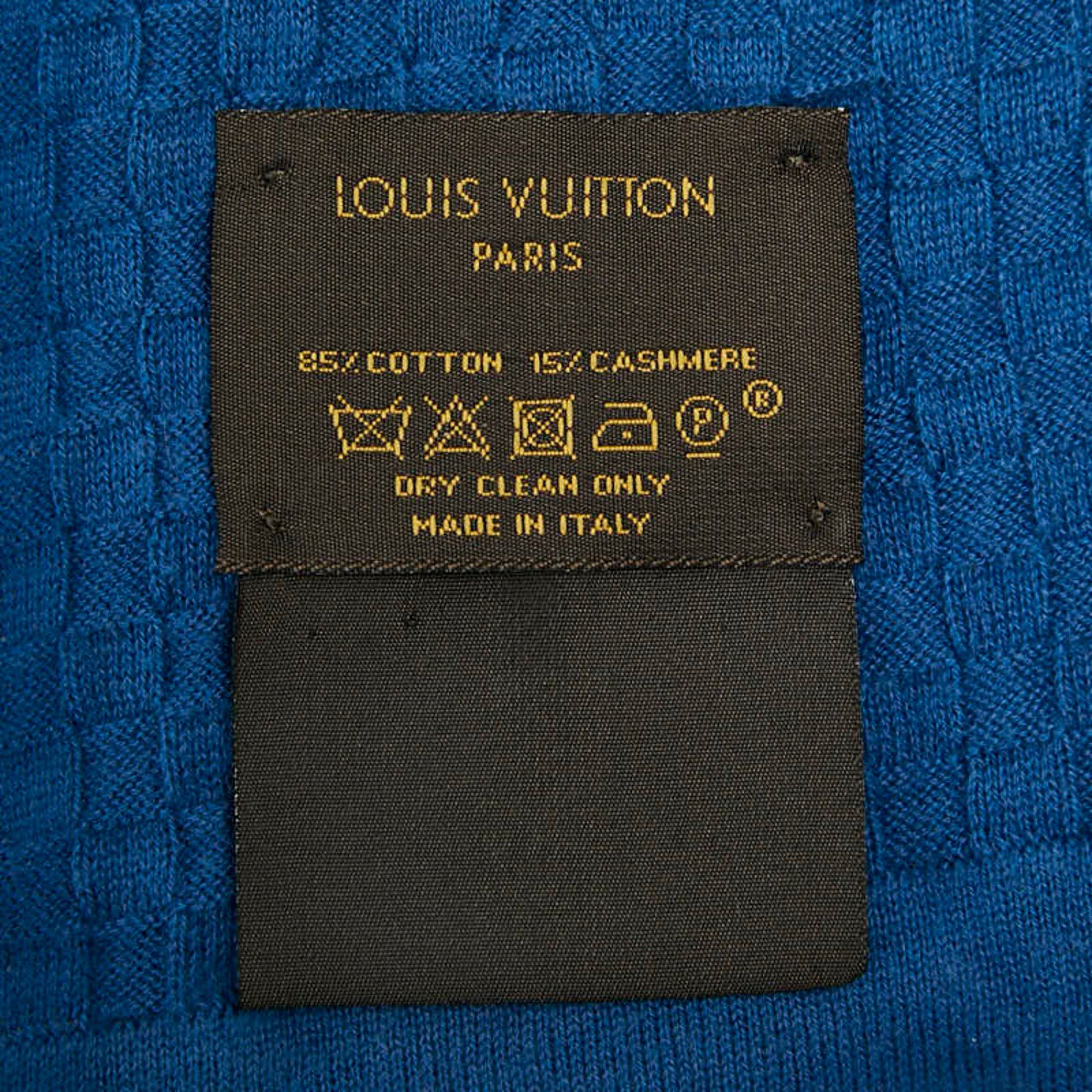 Louis Vuitton Louis Vuitton scarf, blue cotton and cashmere, women's. Size ONE SIZE - 5 Thumbnail