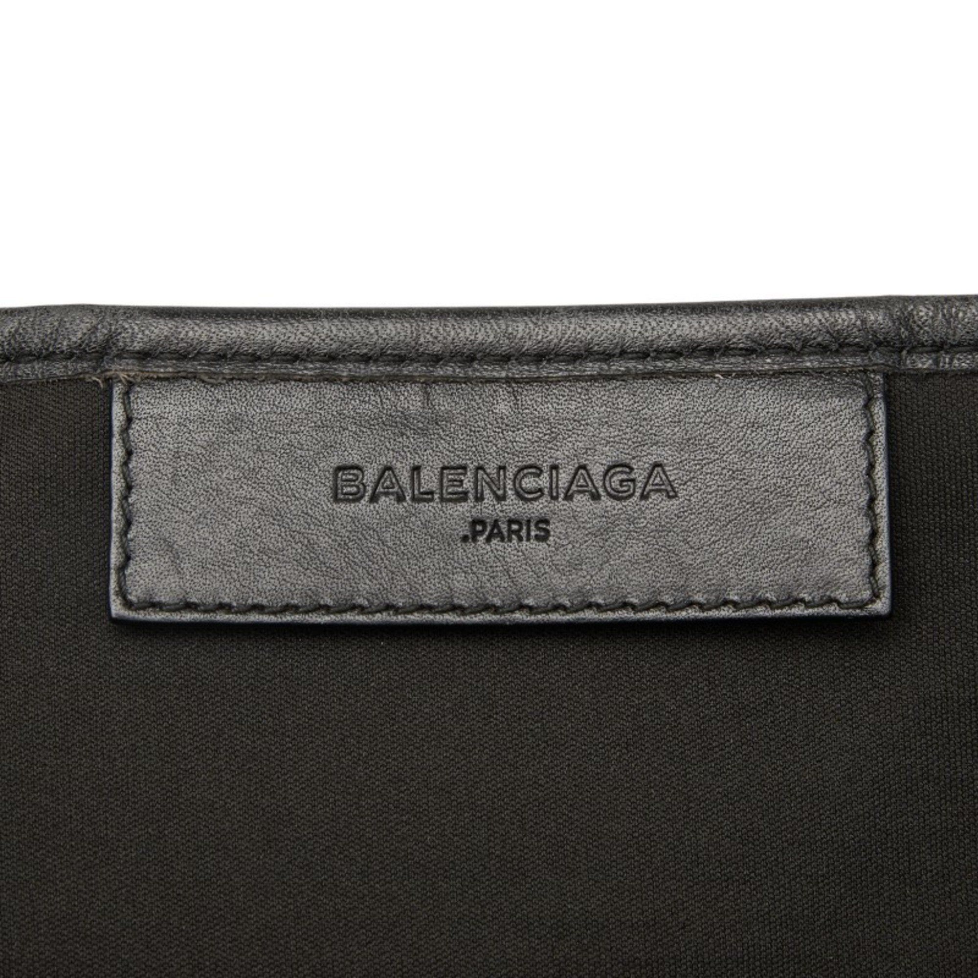 Balenciaga Balenciaga Navy Cabas Small Handbag 339933 in Beige and Black Canvas Leather. Women's. Size ONE SIZE - 11 Thumbnail