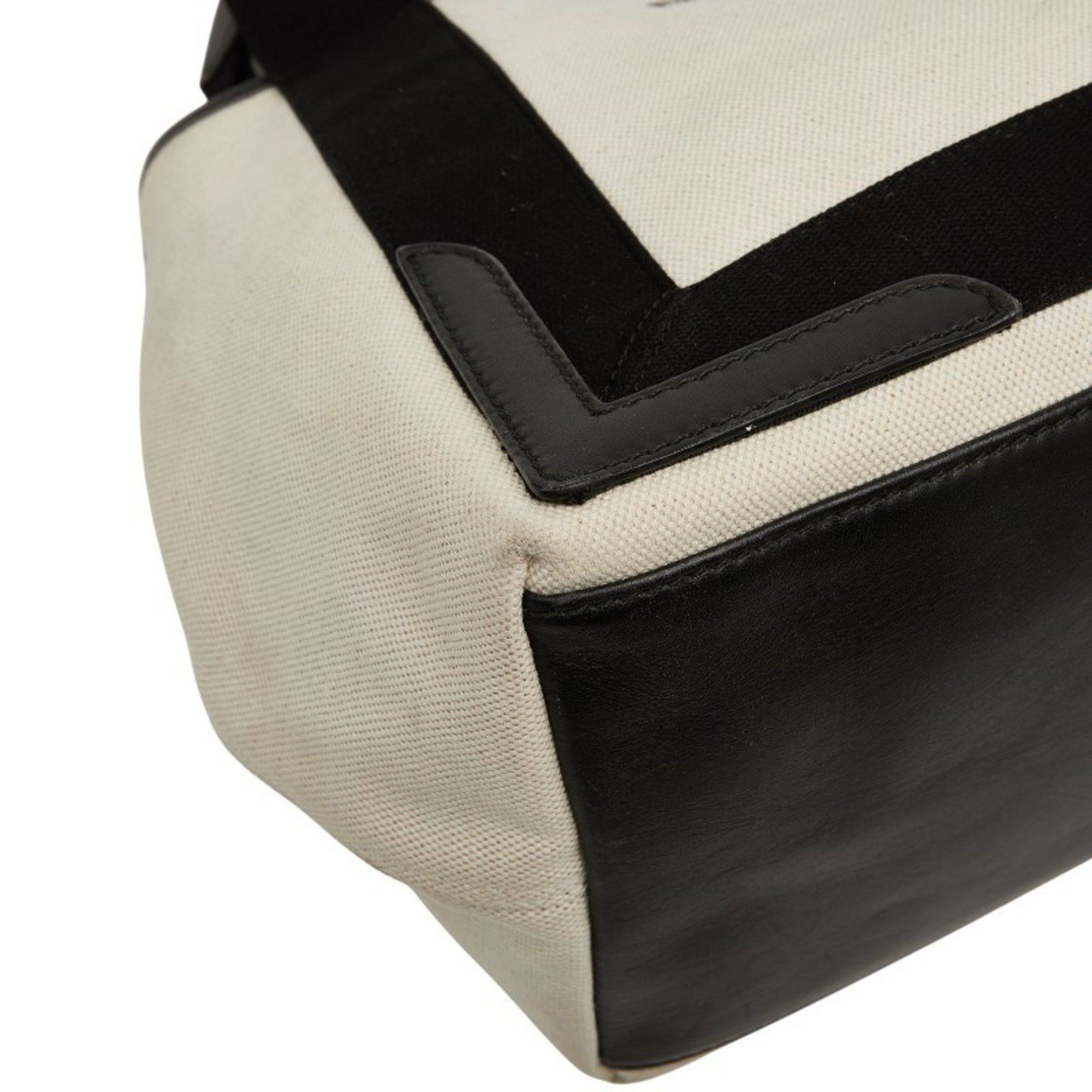 Balenciaga Balenciaga Navy Cabas Small Handbag 339933 in Beige and Black Canvas Leather. Women's. Size ONE SIZE - 4 Thumbnail