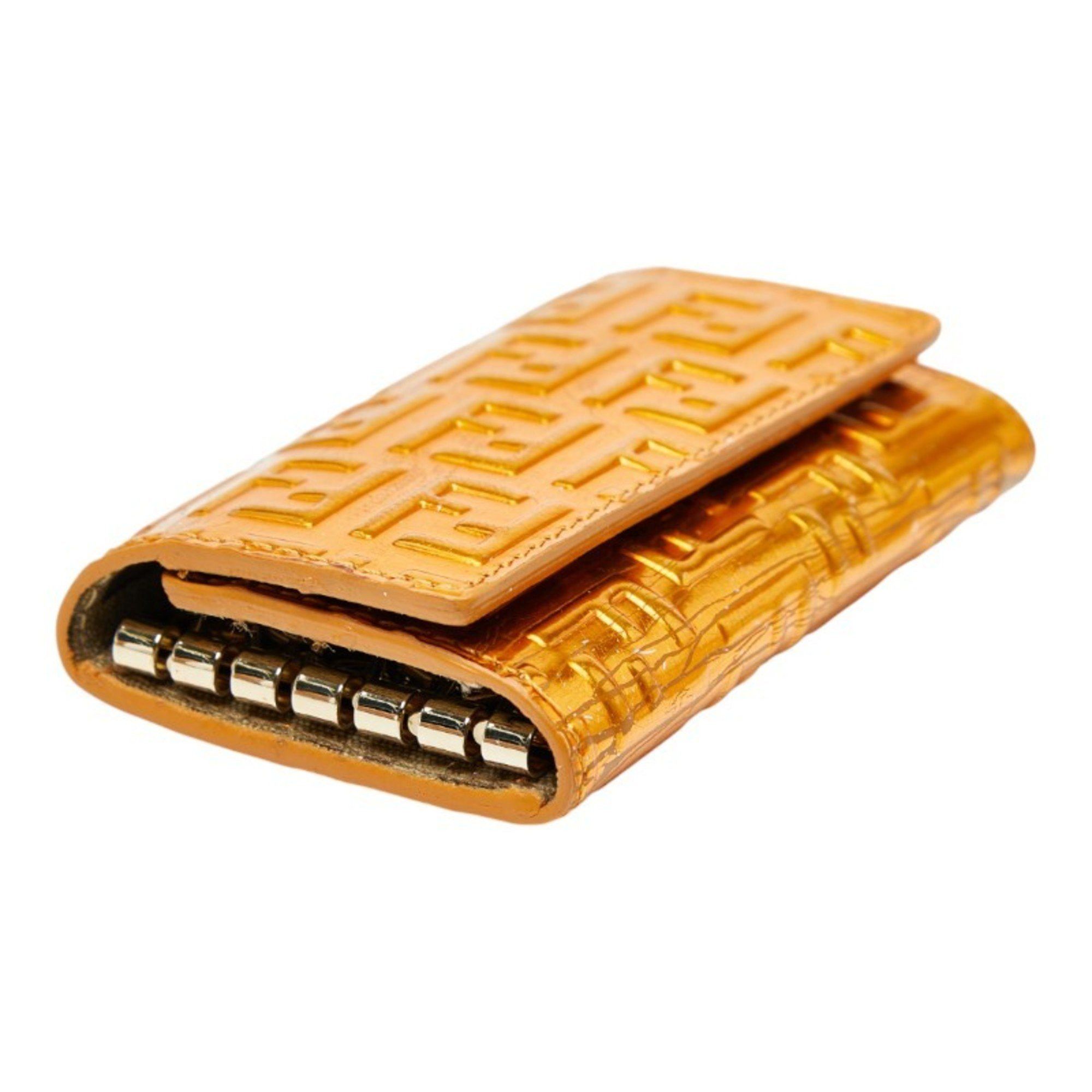 Fendi Fendi Zucchino 6-ring key case 8AP002 Orange leather Women's FENDI Size ONE SIZE - 6 Thumbnail
