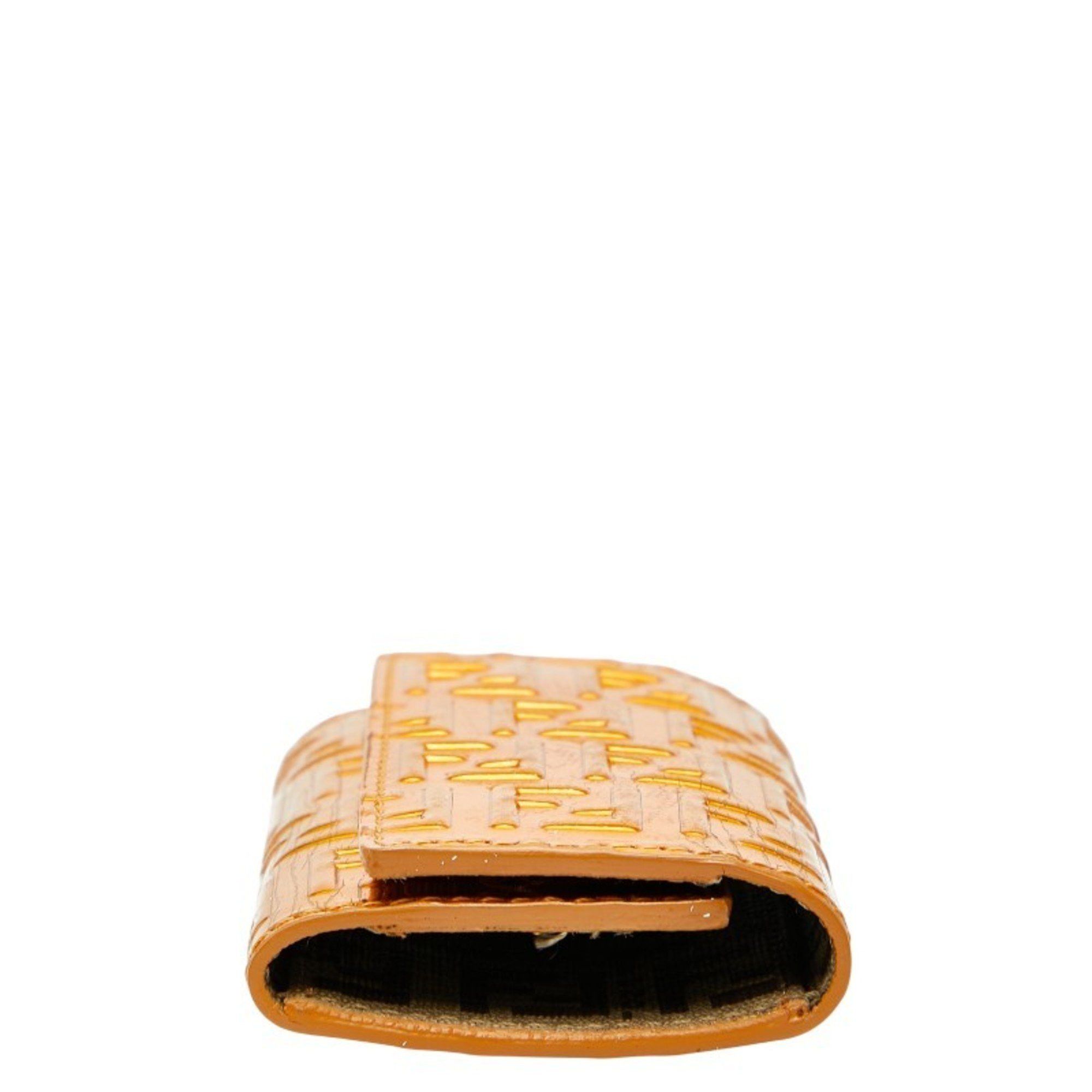 Fendi Fendi Zucchino 6-ring key case 8AP002 Orange leather Women's FENDI Size ONE SIZE - 3 Thumbnail