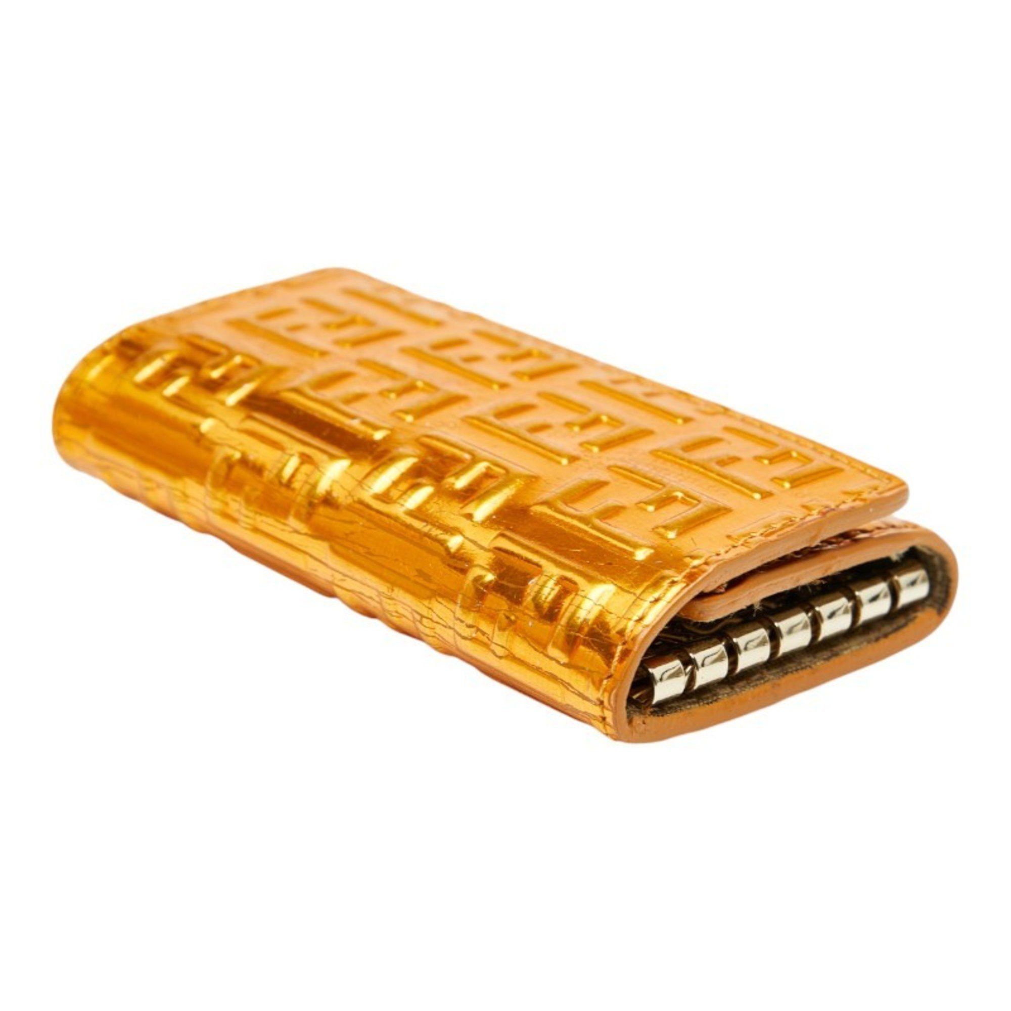 Fendi Fendi Zucchino 6-ring key case 8AP002 Orange leather Women's FENDI Size ONE SIZE - 7 Thumbnail
