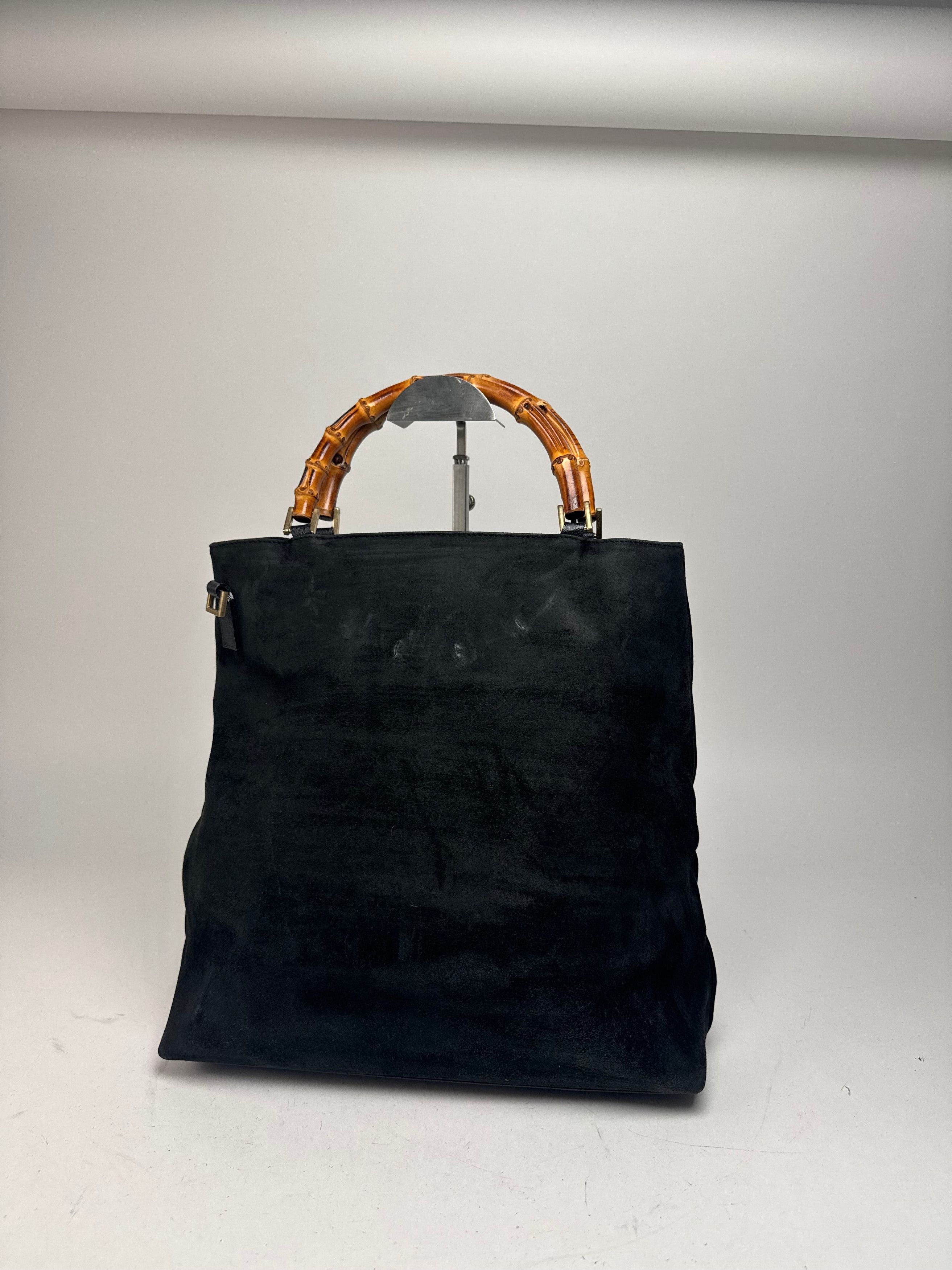 Gucci Vintage Bamboo Top Handle Suede Leather Bag black Size ONE SIZE - 8 Thumbnail
