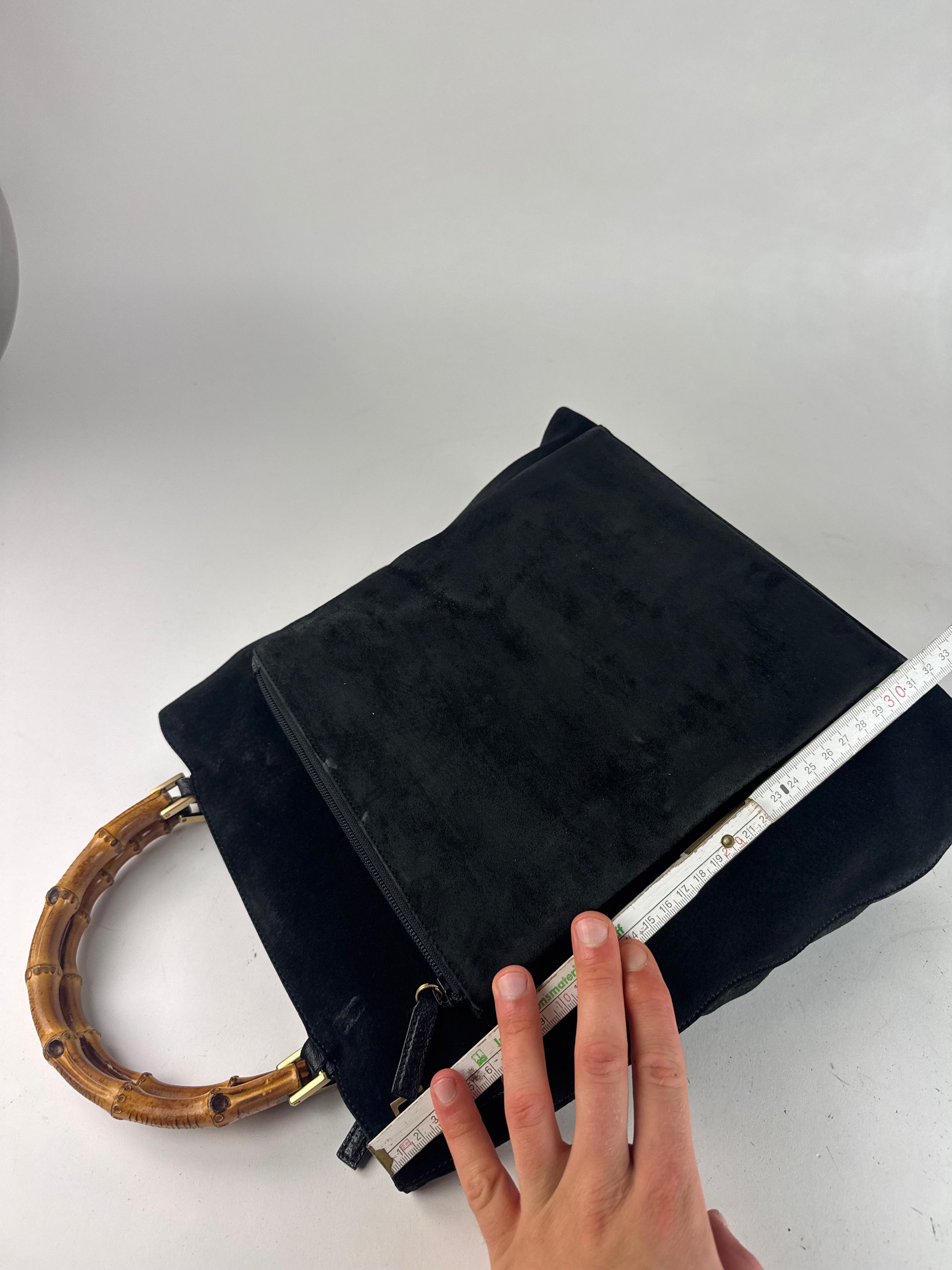 Gucci Vintage Bamboo Top Handle Suede Leather Bag black Size ONE SIZE - 11 Thumbnail