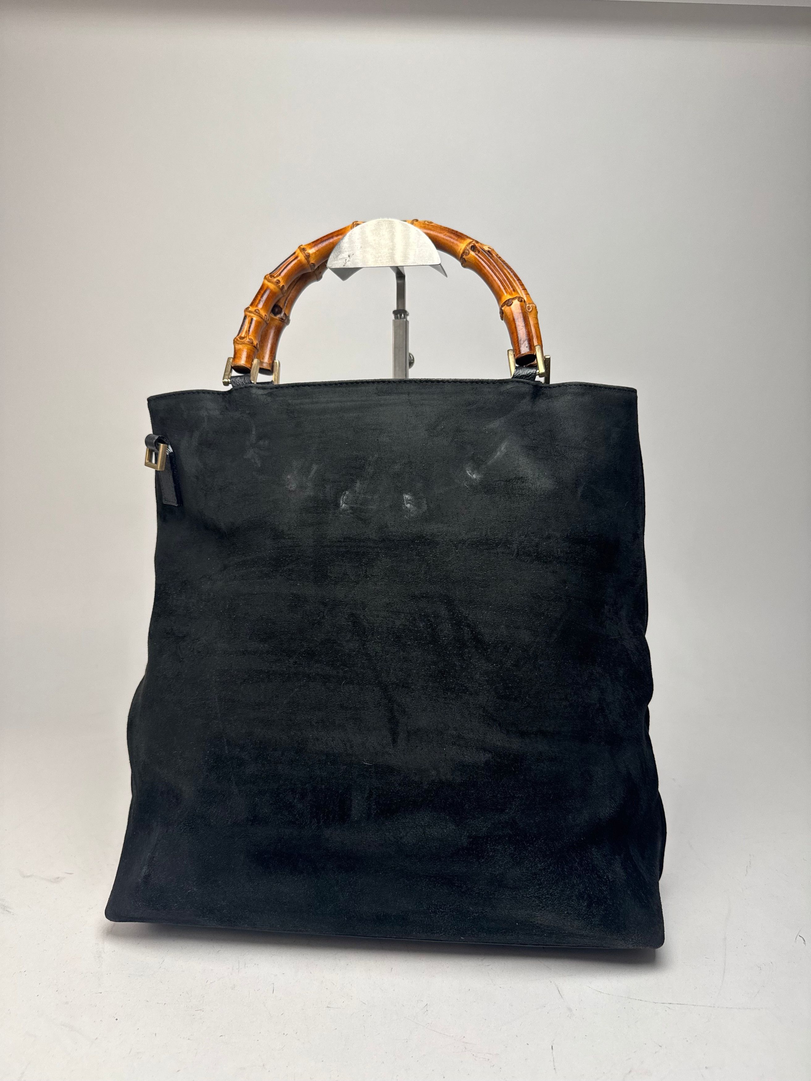 Gucci Vintage Bamboo Top Handle Suede Leather Bag black Size ONE SIZE - 2 Thumbnail