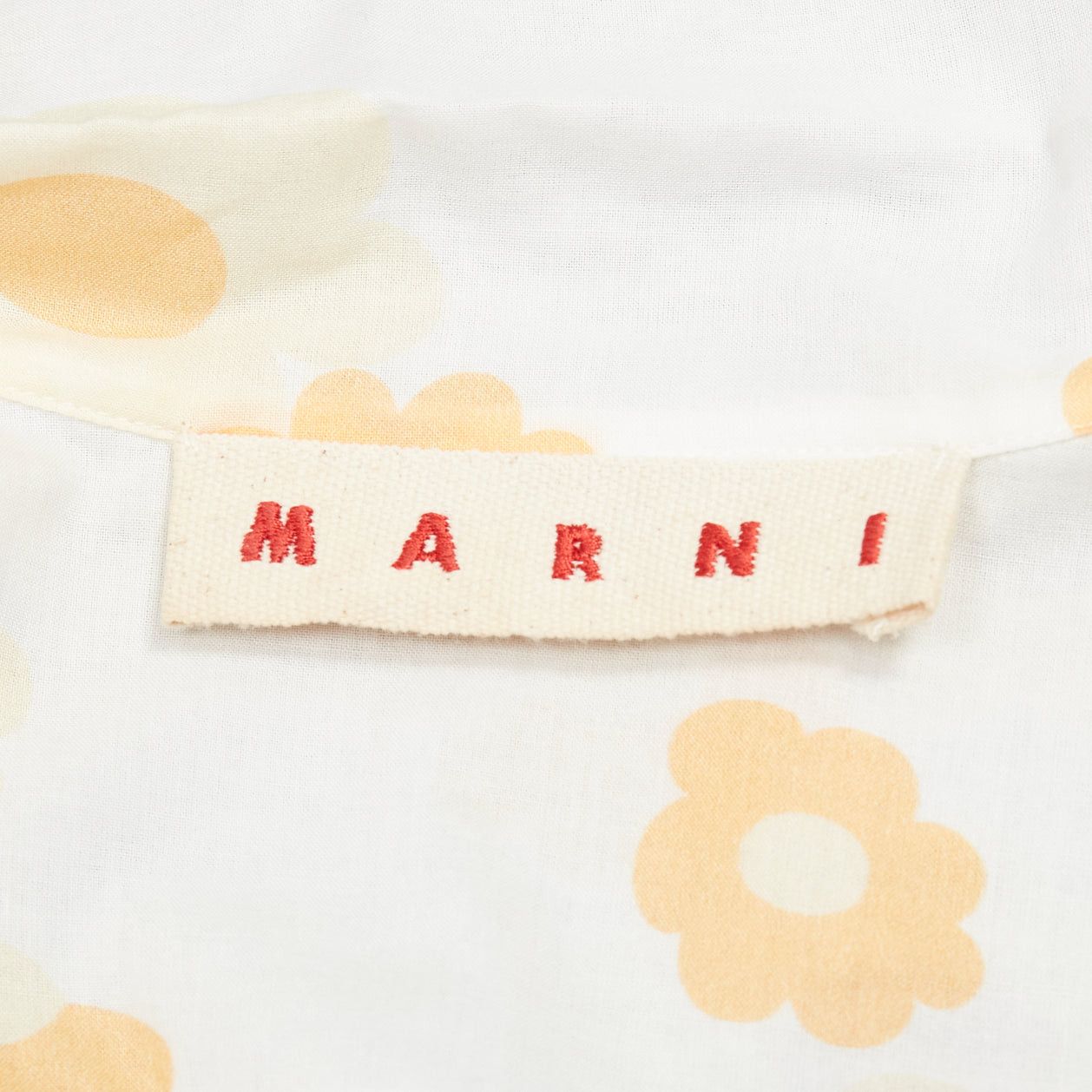 Marni MARNI white yellow cotton vintage floral print short sleeve boxy shirt IT38 XS Size XS / US 0-2 / IT 36-38 - 7 Thumbnail