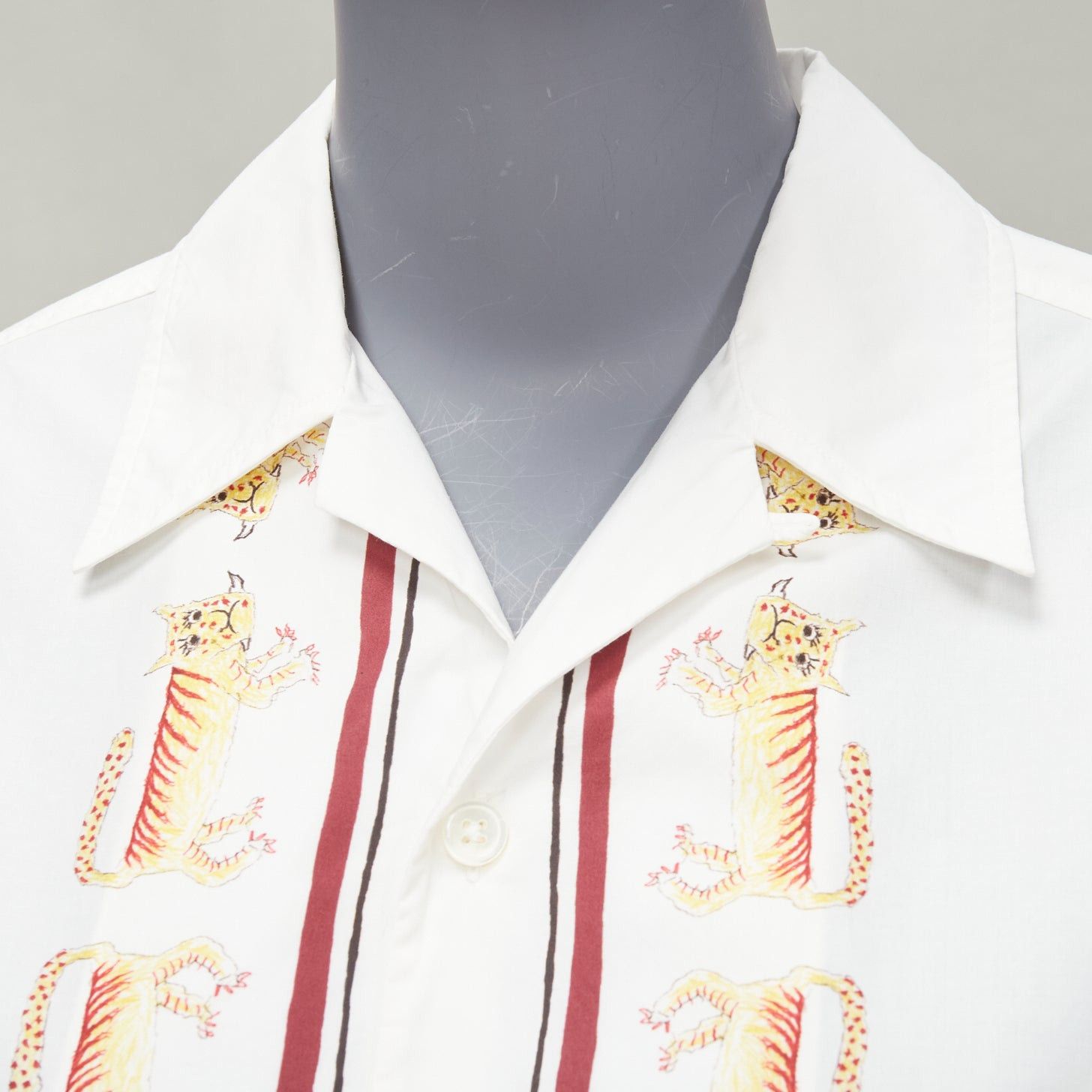 Marni MARNI Maria Magdalena Suarez white cotton yellow tiger print shirt IT36 XXS Size XS / US 0-2 / IT 36-38 - 7 Thumbnail