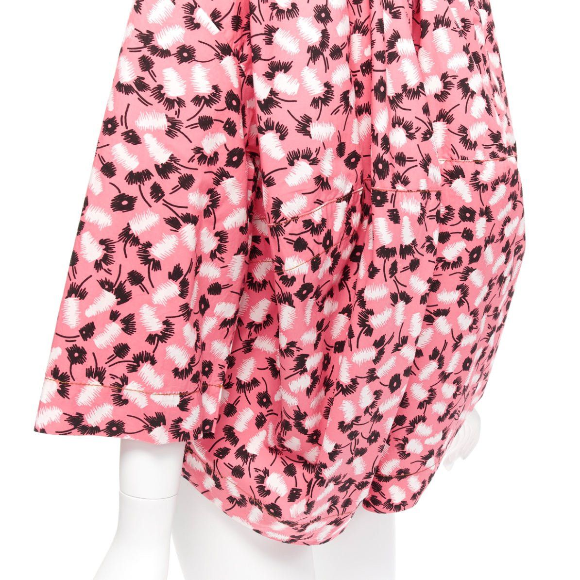 Marni MARNI 100% cotton pink black white feather print boxy shirt IT38 XS Size XS / US 0-2 / IT 36-38 - 2 Thumbnail