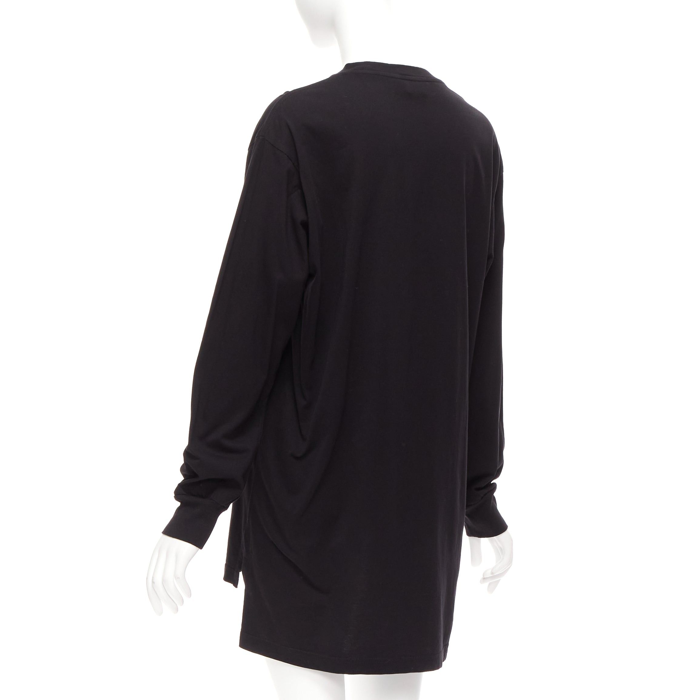 Marni MARNI black pink logo print long sleeve crew neck sweater dress IT38 XS Size XS / US 0-2 / IT 36-38 - 6 Thumbnail