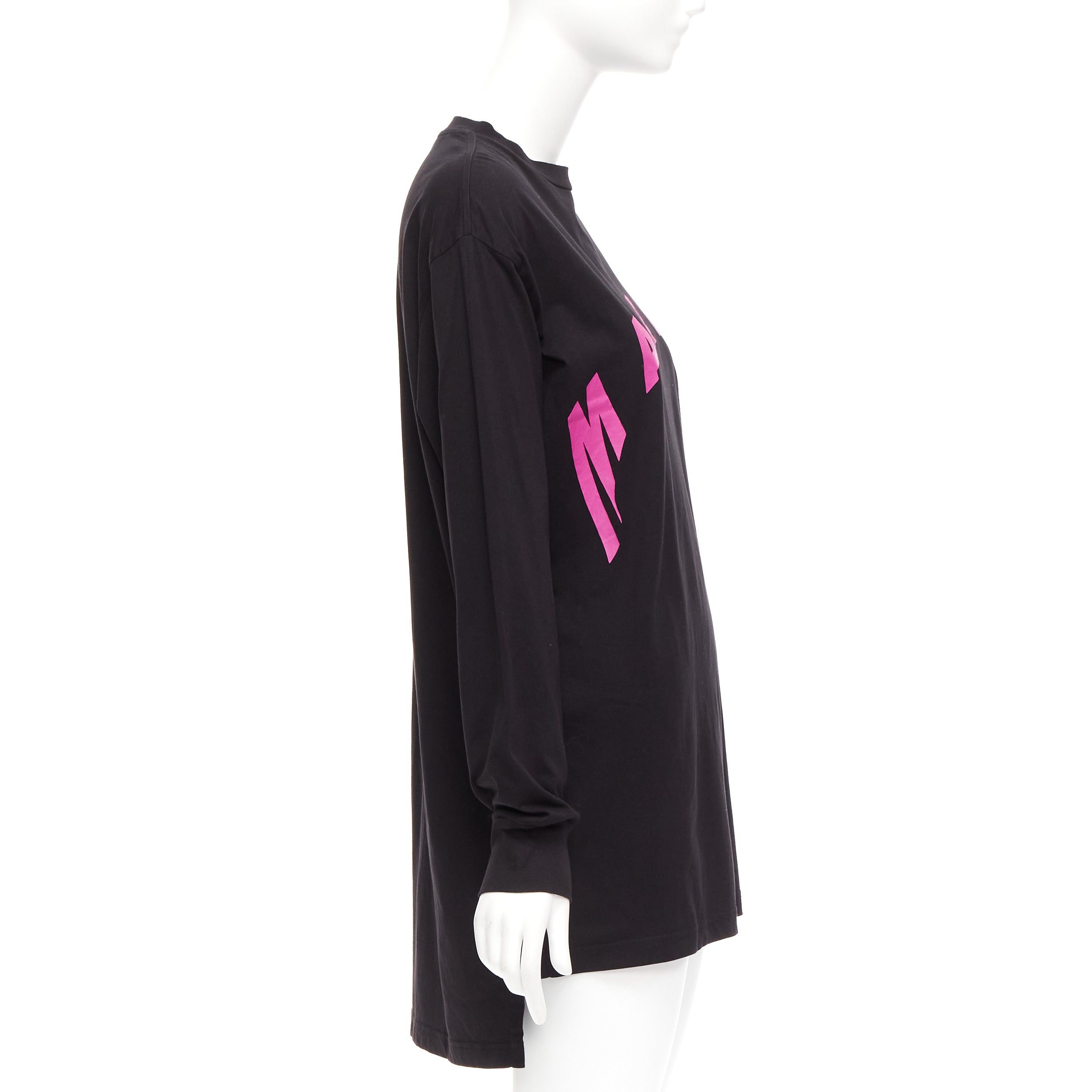 Marni MARNI black pink logo print long sleeve crew neck sweater dress IT38 XS Size XS / US 0-2 / IT 36-38 - 4 Thumbnail