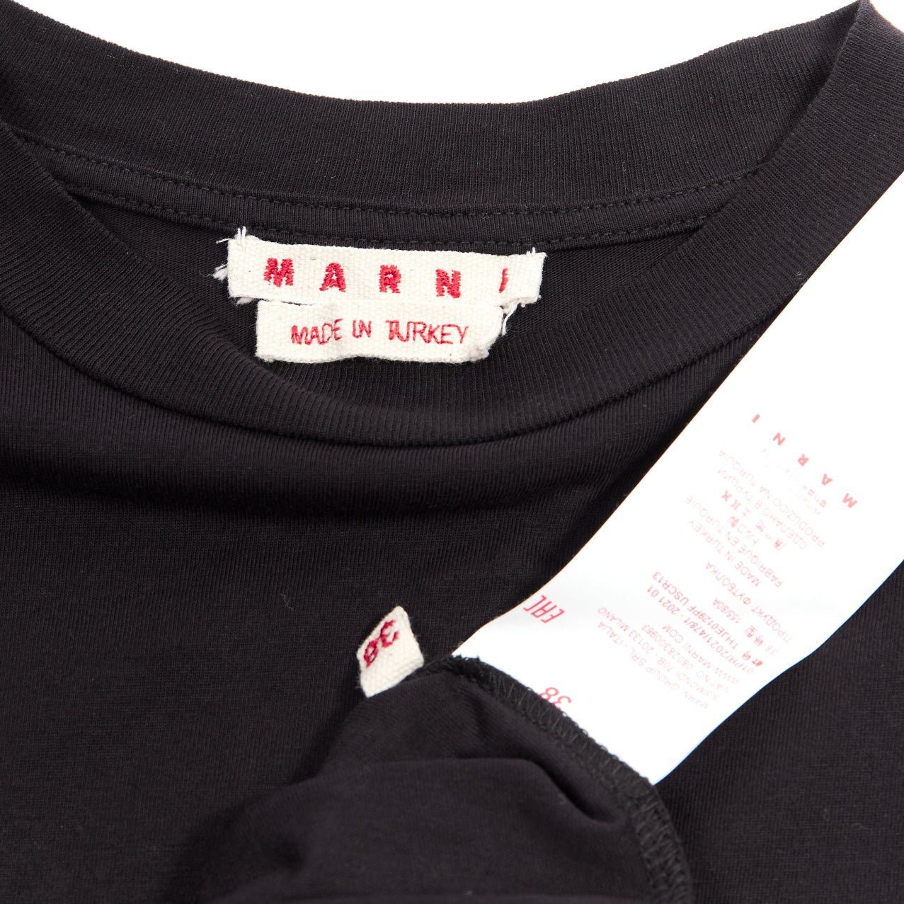 Marni MARNI black pink logo print long sleeve crew neck sweater dress IT38 XS Size XS / US 0-2 / IT 36-38 - 8 Thumbnail