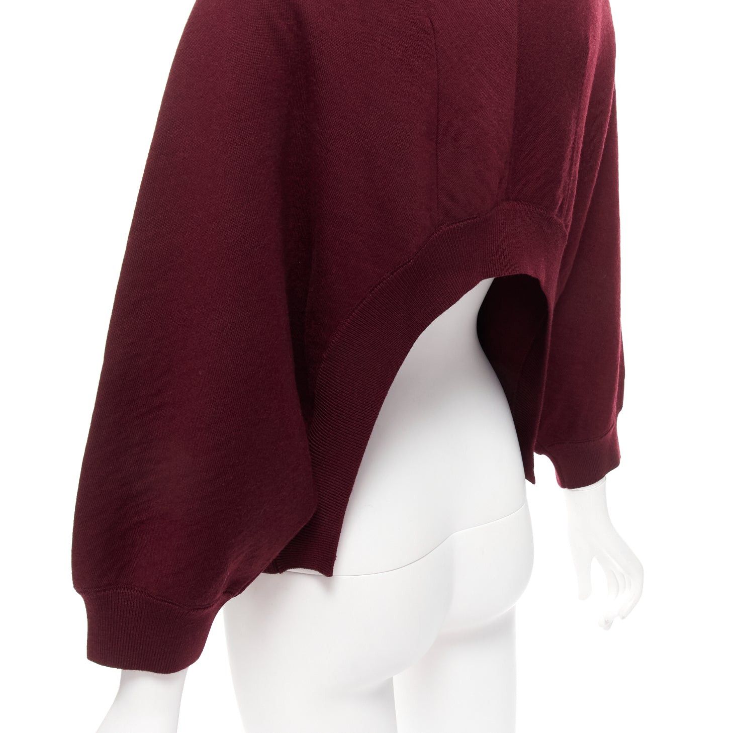 Marni MARNI 100% wool burgundy crop back batwing boxy sweater IT38 S Size XS / US 0-2 / IT 36-38 - 7 Thumbnail