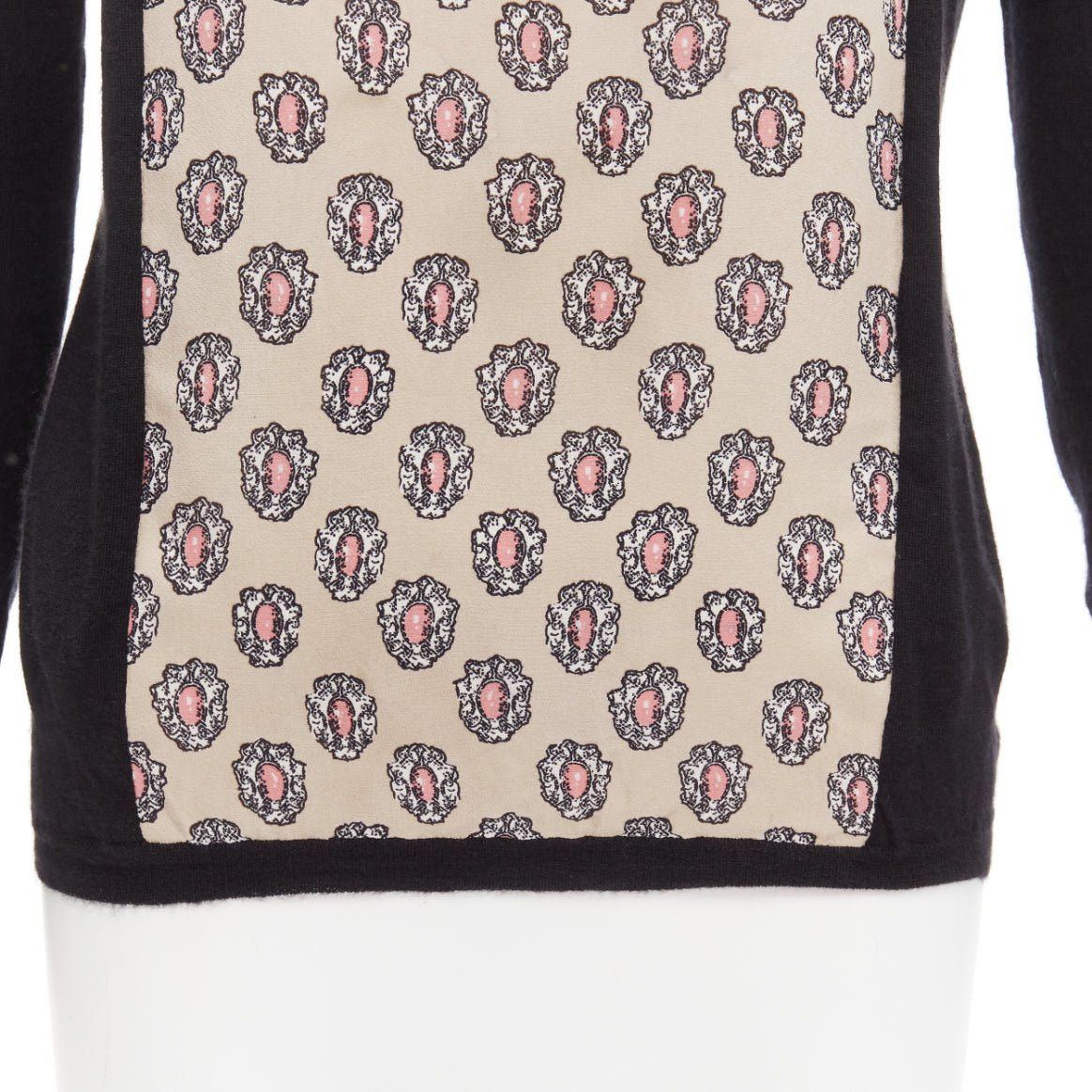 Marni MARNI cashmere silk beige pink jewel print panel black sweater IT40 S Size S / US 4 / IT 40 - 7 Thumbnail