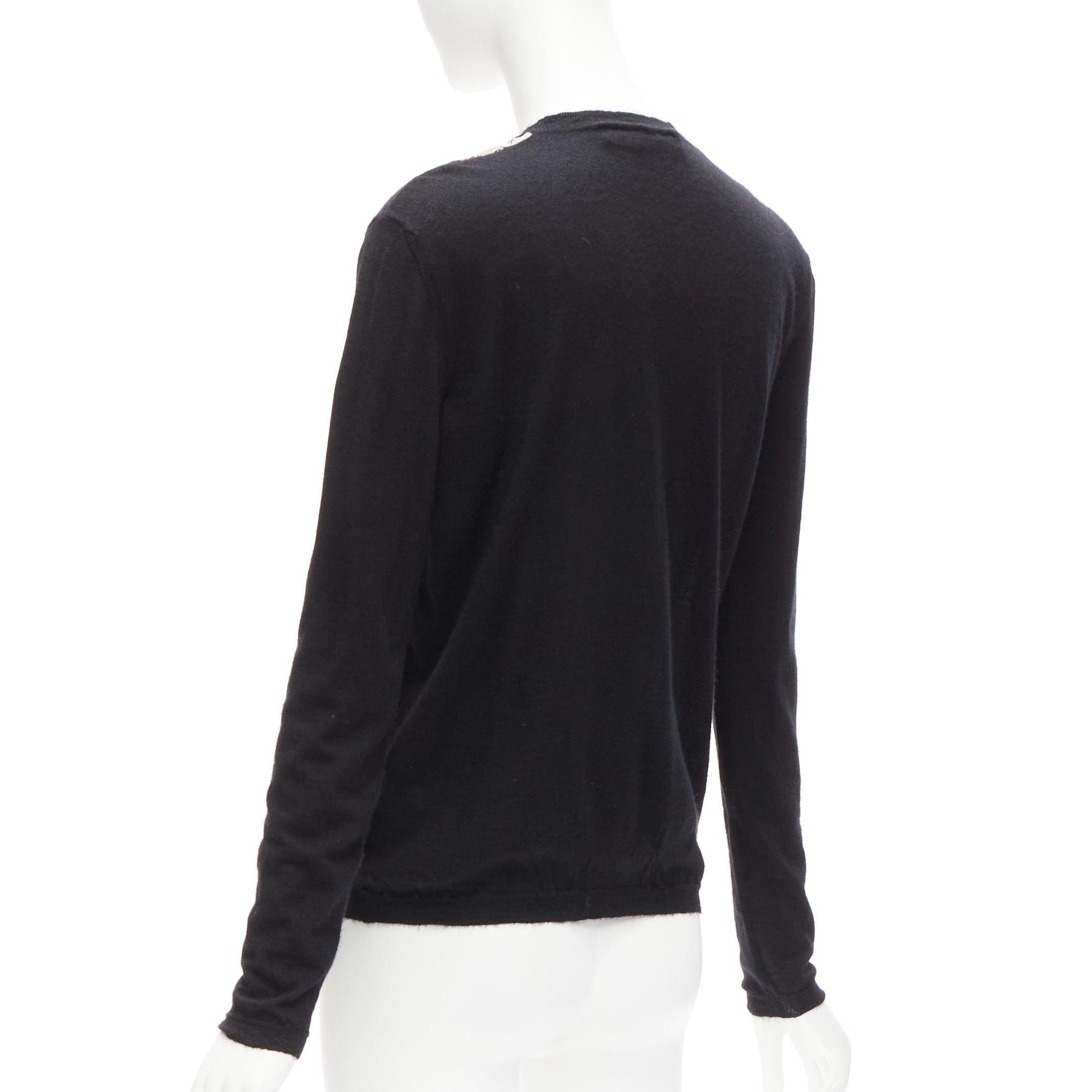 Marni MARNI cashmere silk beige pink jewel print panel black sweater IT40 S Size S / US 4 / IT 40 - 6 Thumbnail