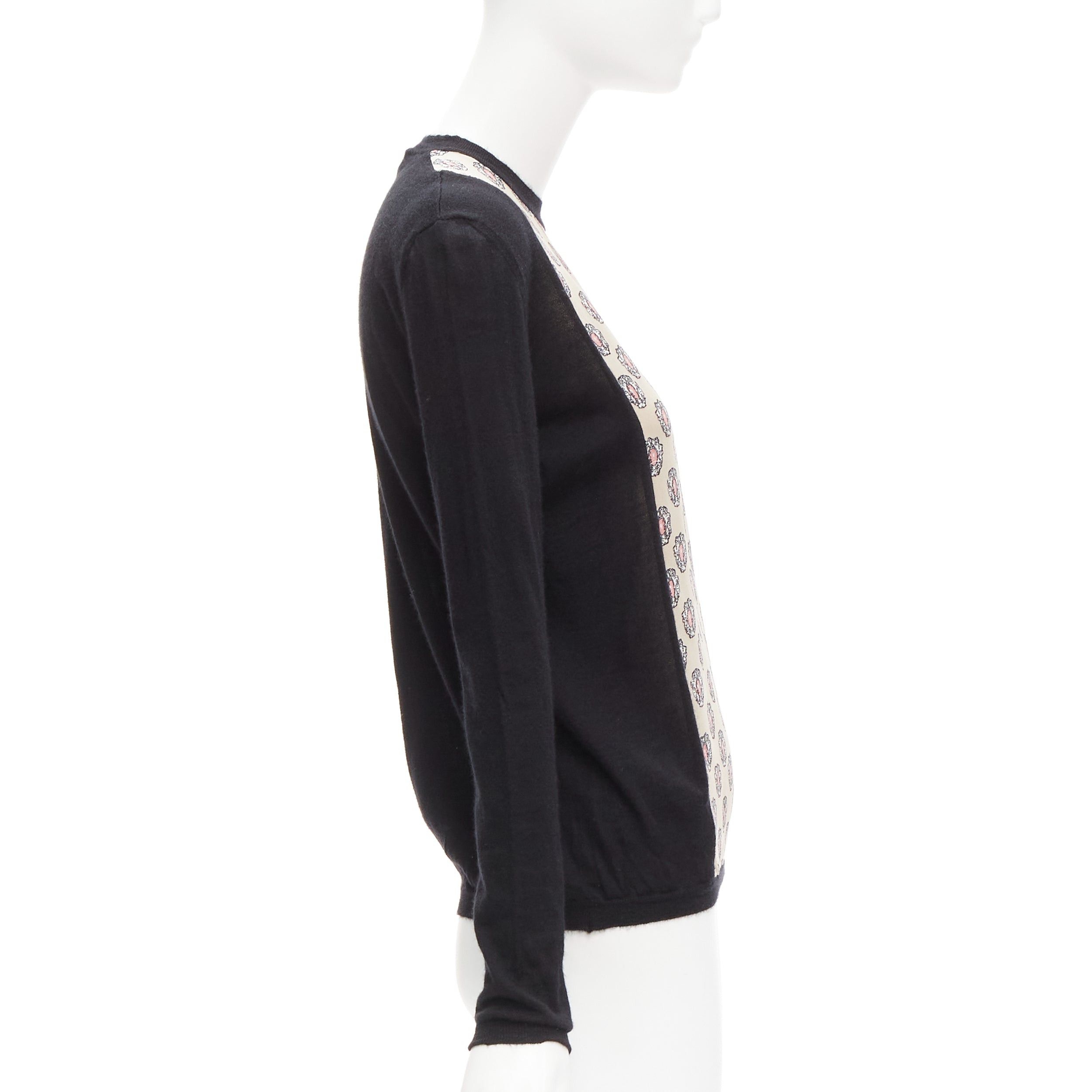 Marni MARNI cashmere silk beige pink jewel print panel black sweater IT40 S Size S / US 4 / IT 40 - 4 Thumbnail
